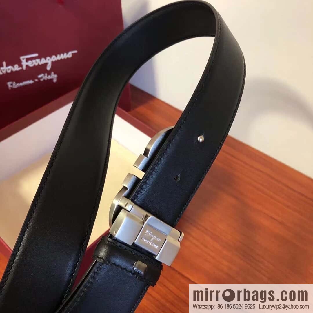 Ferragamo Ferragamo, Men's Cowhide Double Sided Available Belt 3.5cm