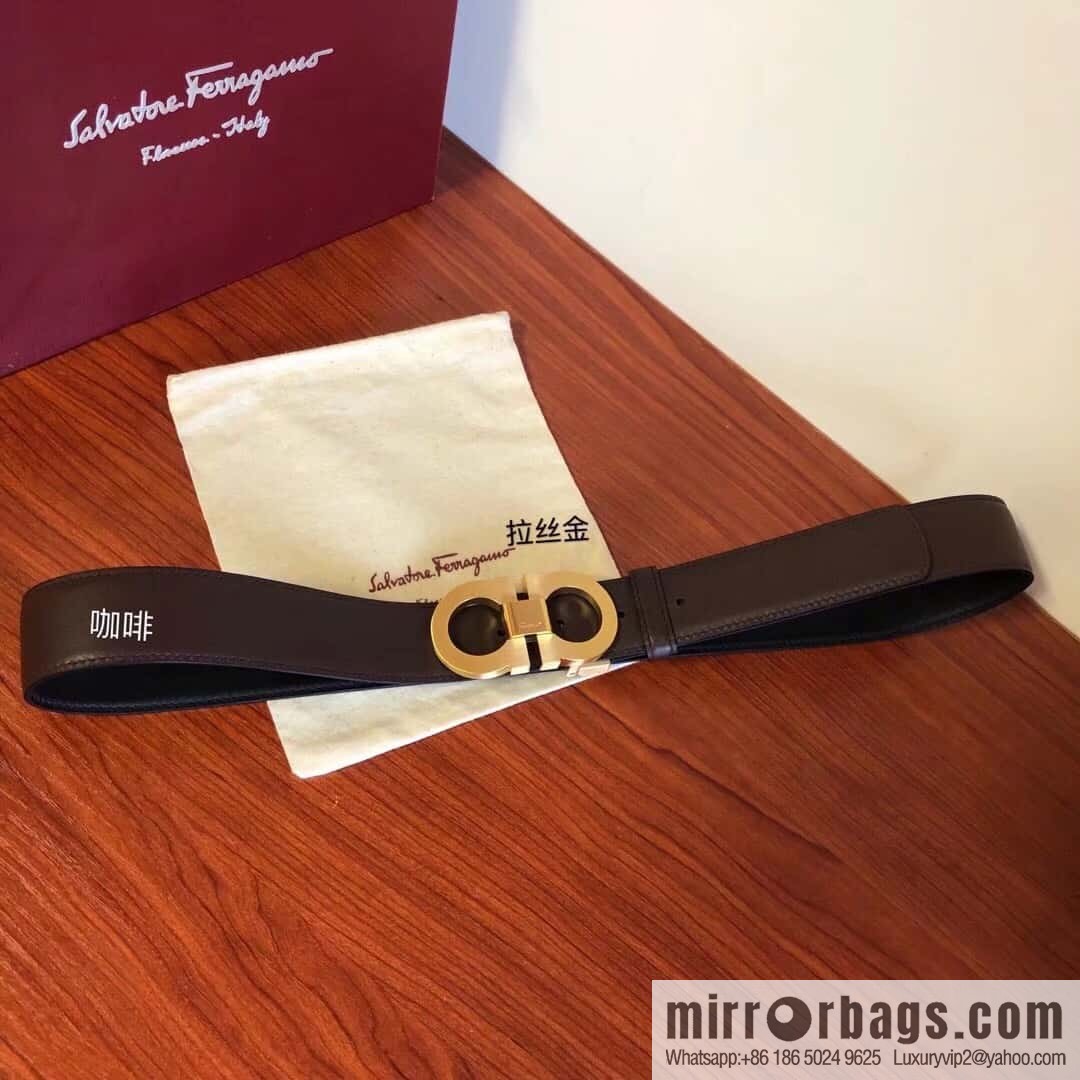 Ferragamo Ferragamo, Men's Cowhide Double Sided Available Belt 3.5cm