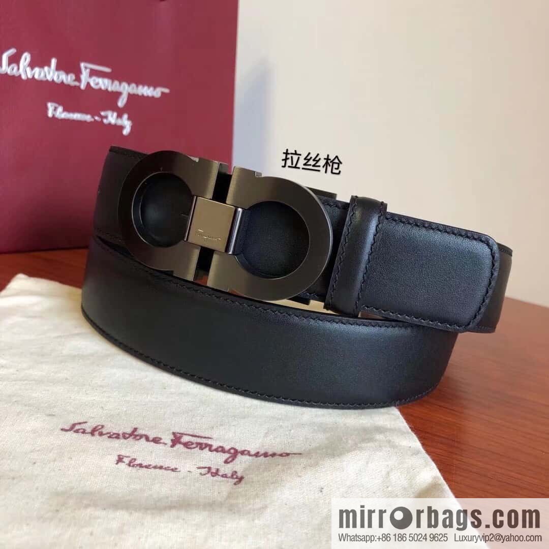 Ferragamo Ferragamo, Men's Cowhide Double Sided Available Belt 3.5cm