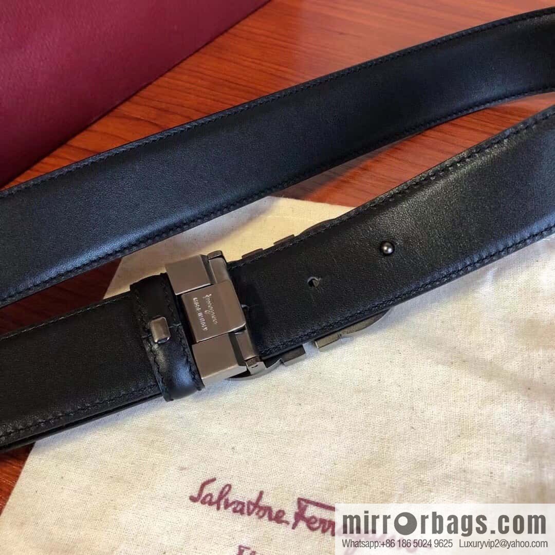 Ferragamo Ferragamo, Men's Cowhide Double Sided Available Belt 3.5cm