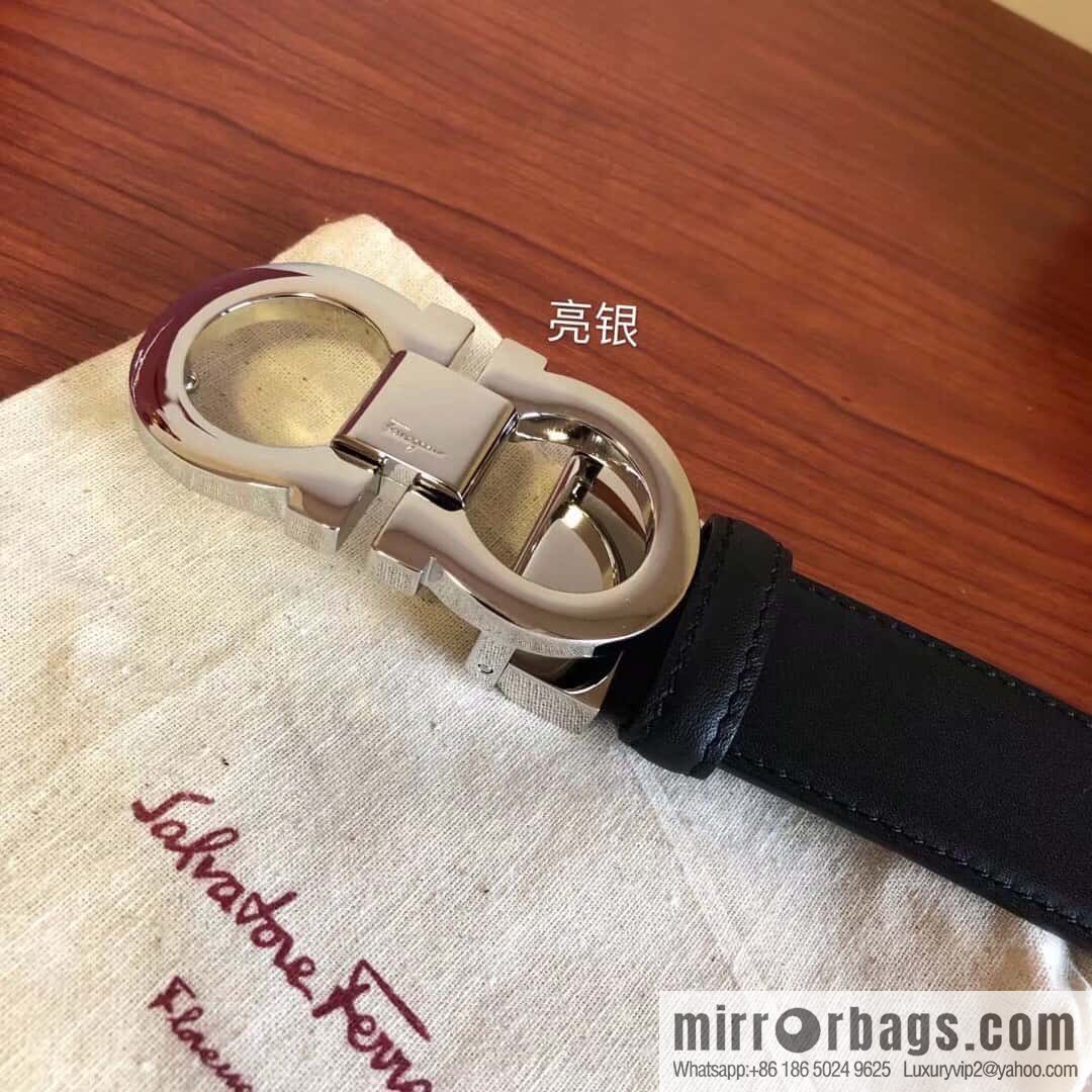 Ferragamo Ferragamo, Men's Cowhide Double Sided Available Belt 3.5cm