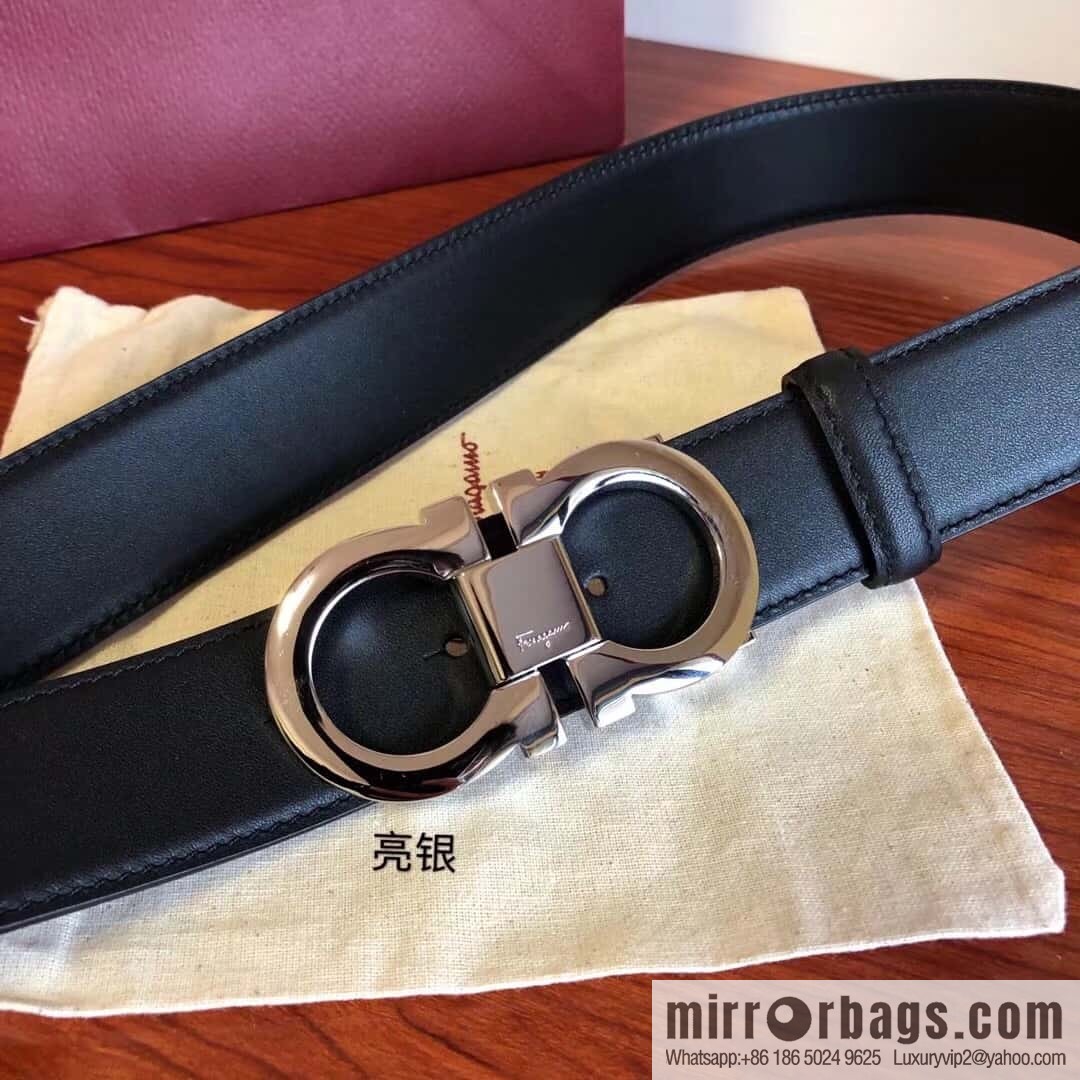 Ferragamo Ferragamo, Men's Cowhide Double Sided Available Belt 3.5cm