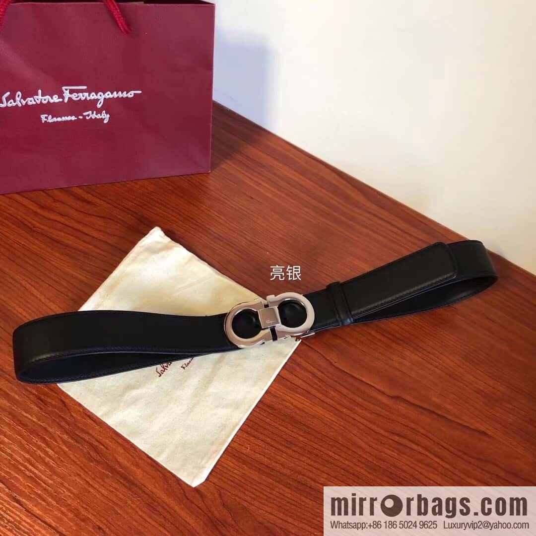 Ferragamo Ferragamo, Men's Cowhide Double Sided Available Belt 3.5cm
