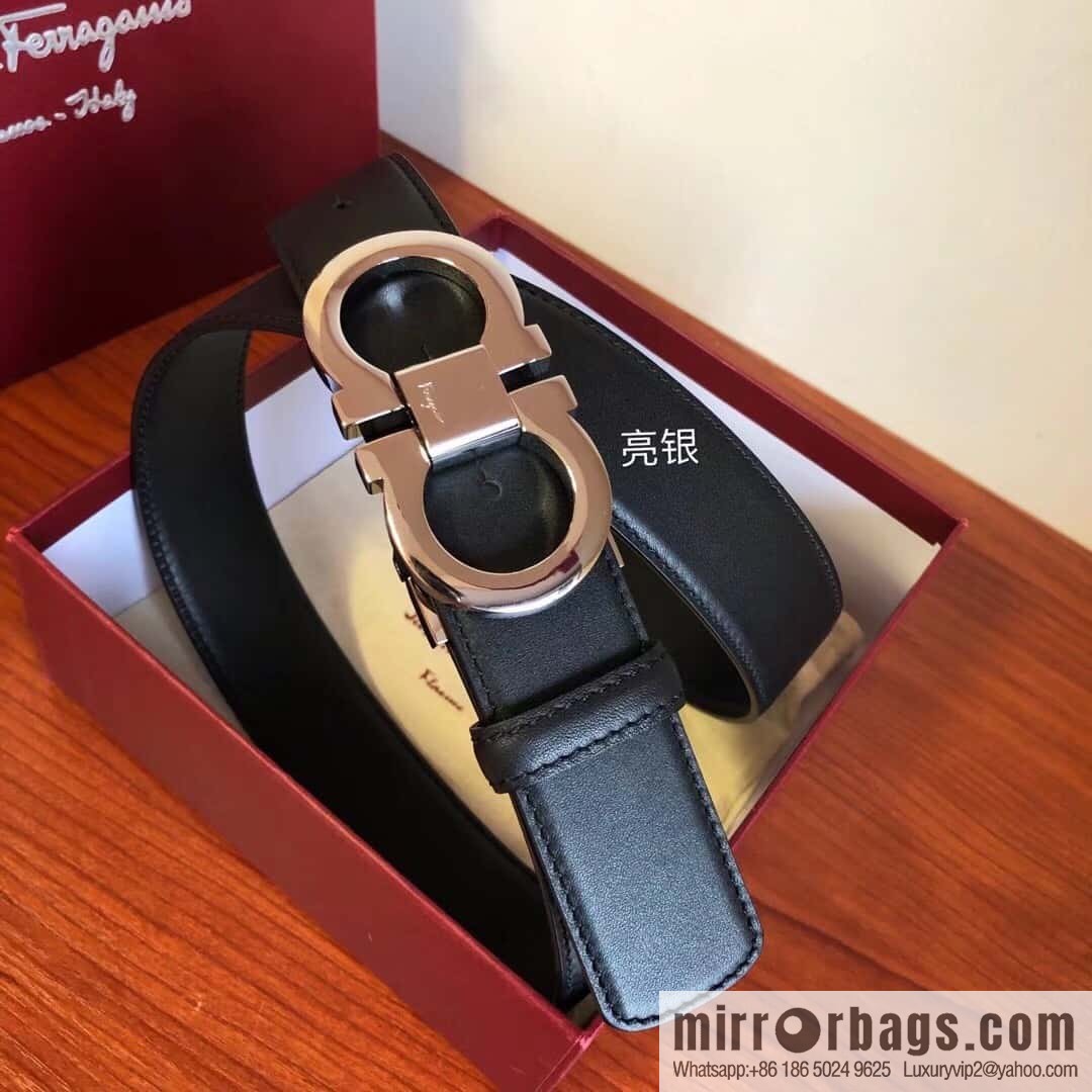 Ferragamo Ferragamo, Men's Cowhide Double Sided Available Belt 3.5cm