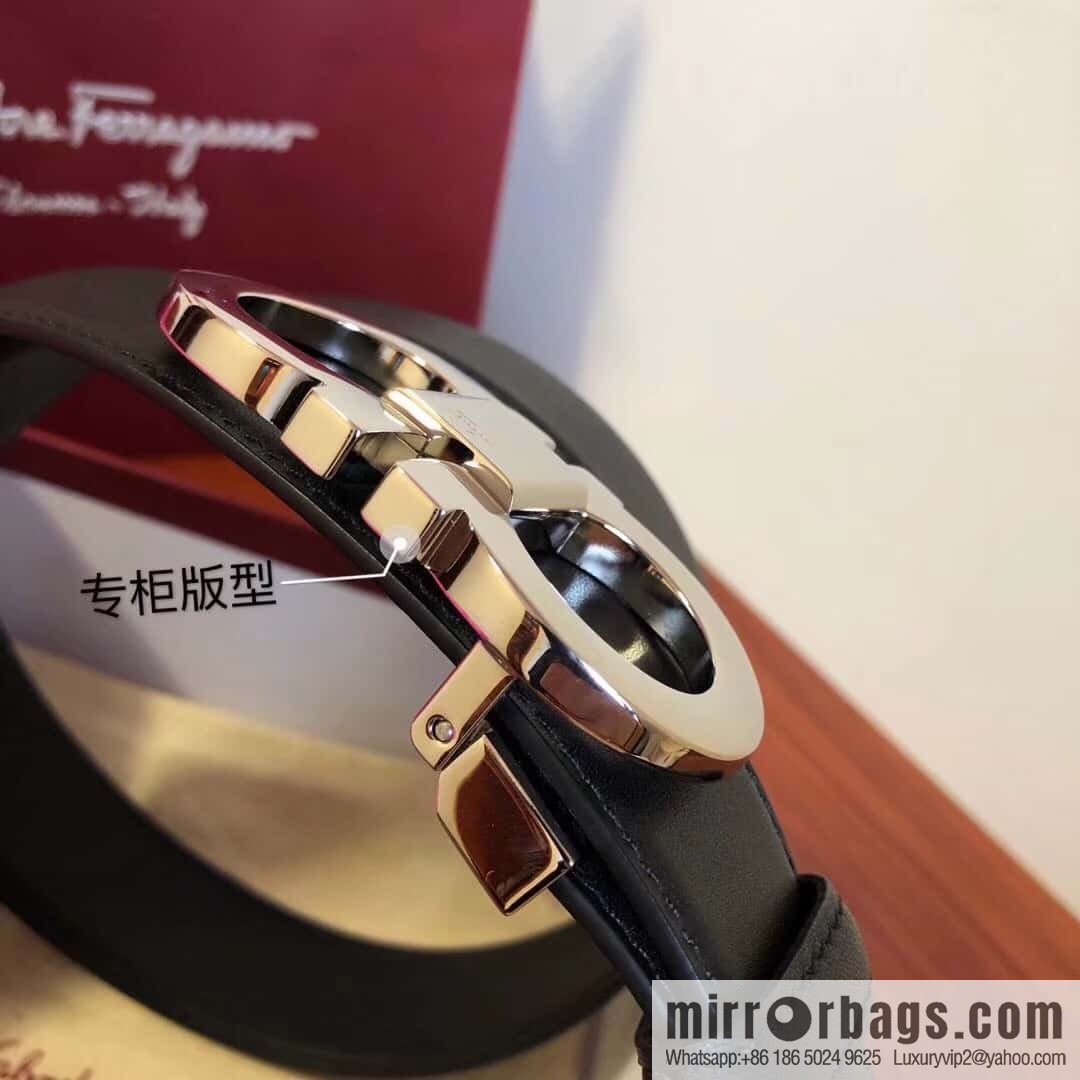 Ferragamo Ferragamo, Men's Cowhide Double Sided Available Belt 3.5cm