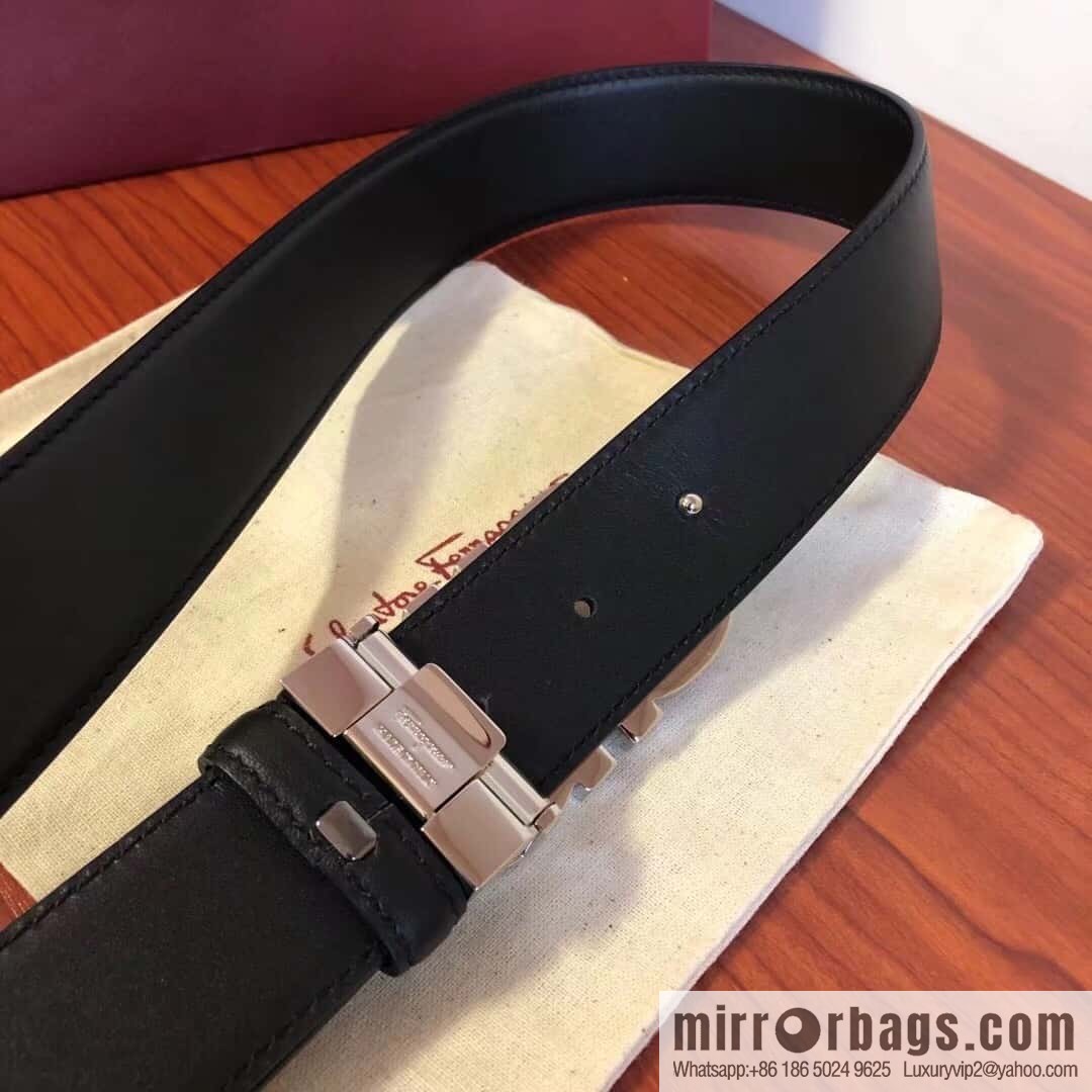 Ferragamo Ferragamo, Men's Cowhide Double Sided Available Belt 3.5cm