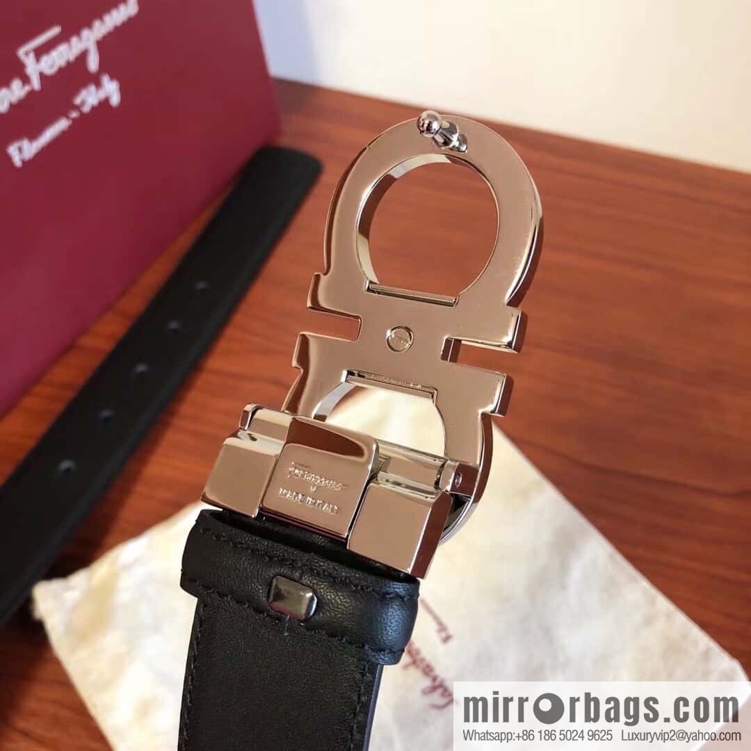 Ferragamo Ferragamo, Men's Cowhide Double Sided Available Belt 3.5cm