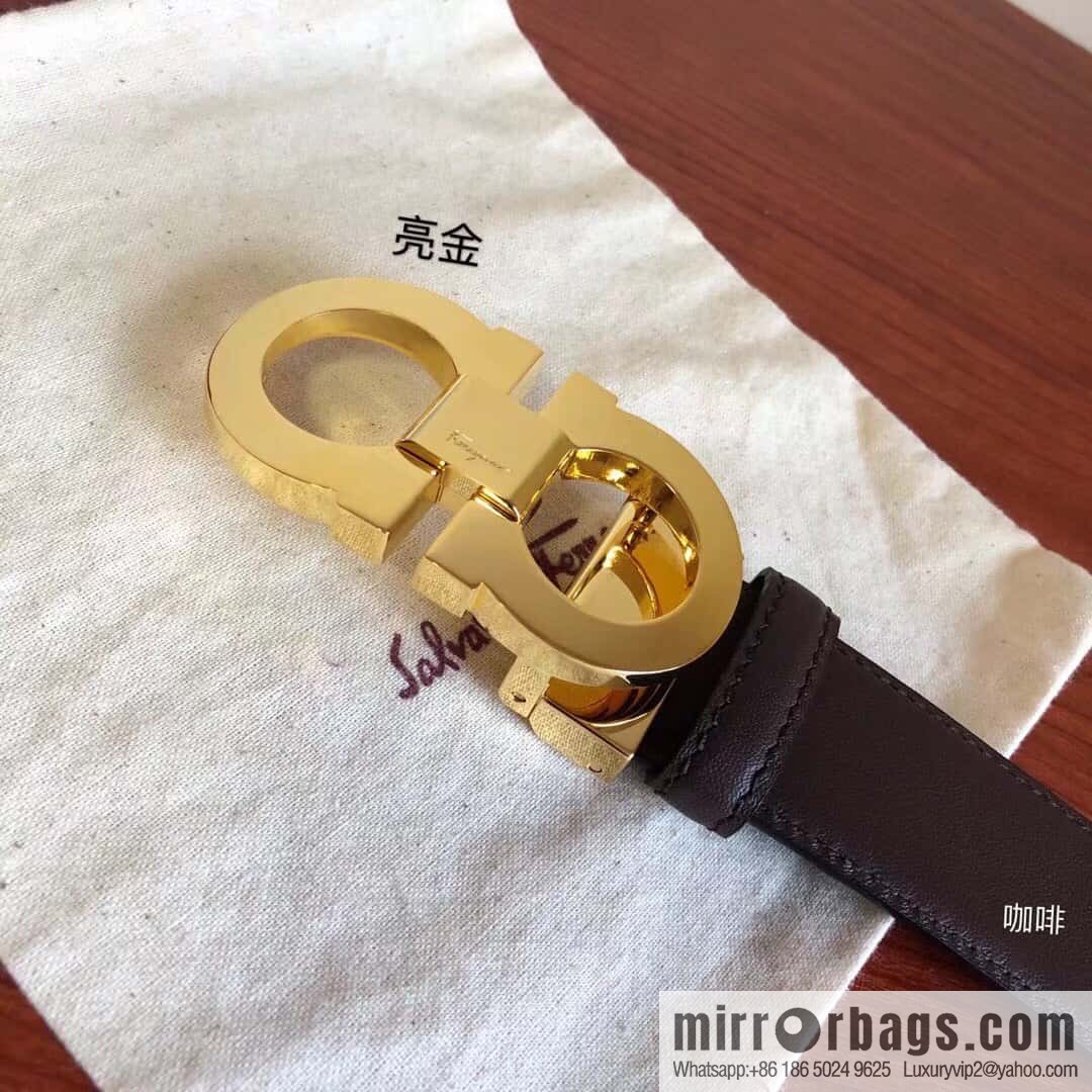 Ferragamo Ferragamo, Men's Cowhide Double Sided Available Belt 3.5cm
