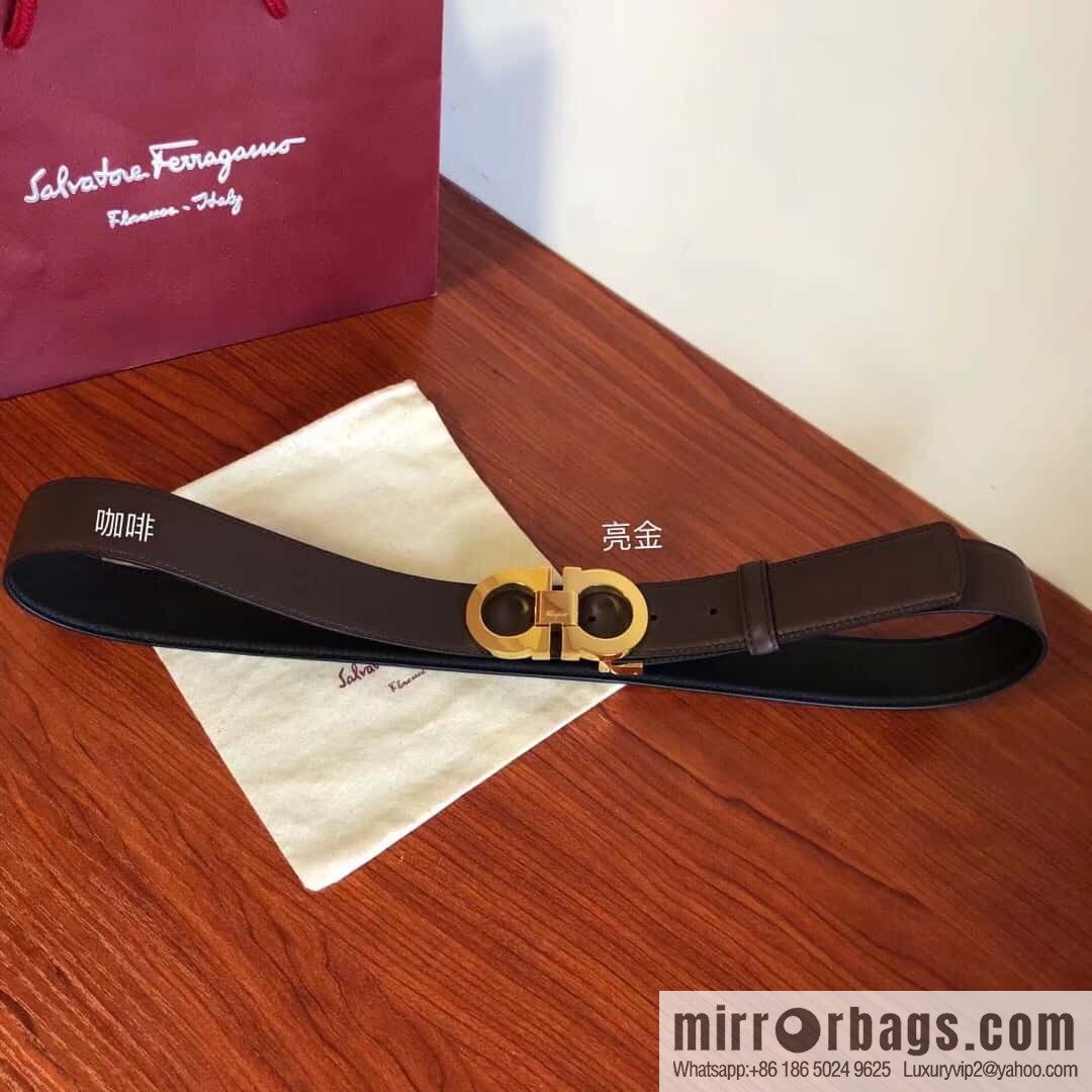 Ferragamo Ferragamo, Men's Cowhide Double Sided Available Belt 3.5cm