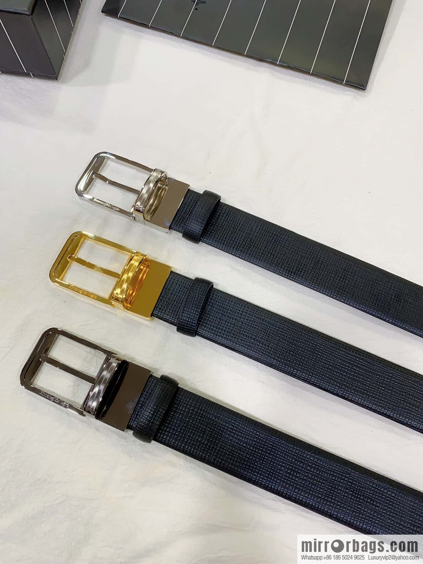 ZEGNA Zegna, men's business leisure rotating pin buckle imported first layer corrugated cowhide belt 3.5cm