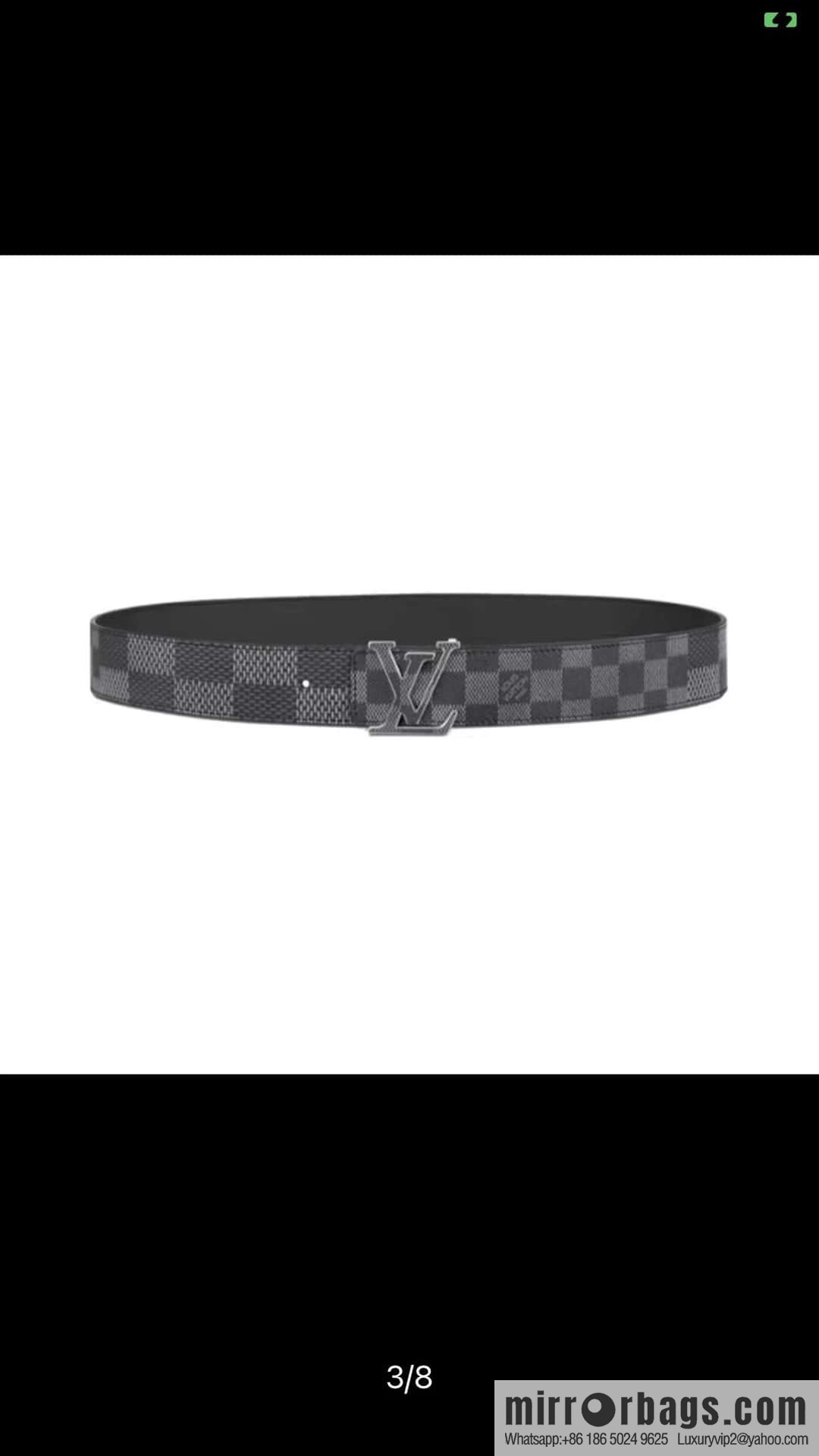 LV button head double-sided belt, men's width 4.0cm M0340