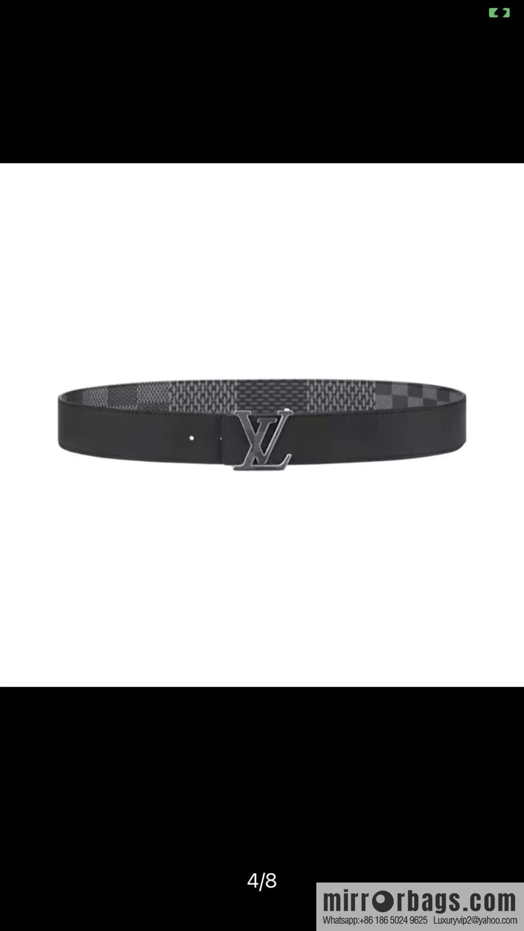 LV button head double-sided belt, men's width 4.0cm M0340