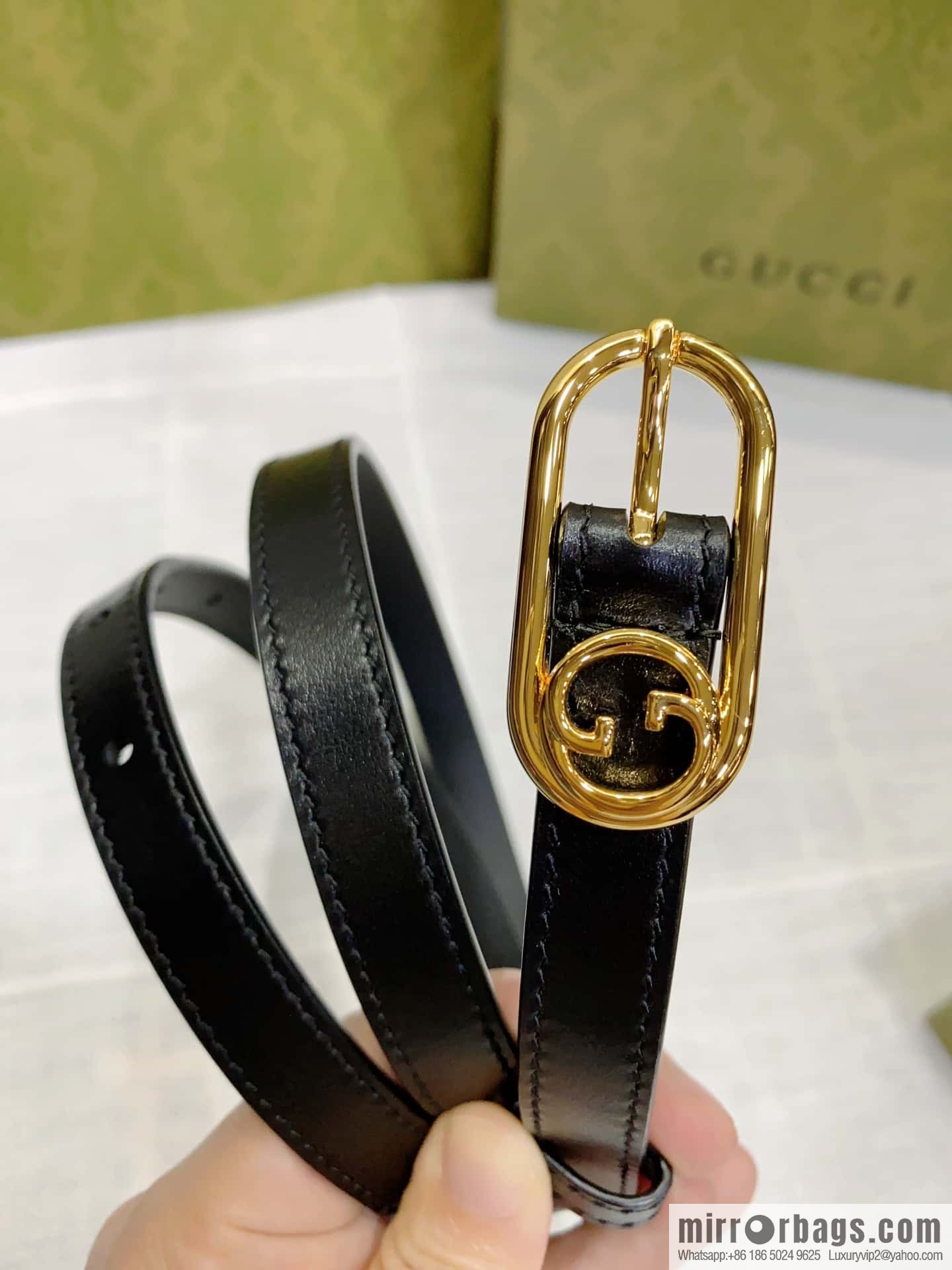 GUCCI slim version, boutique small belt 1.5cm