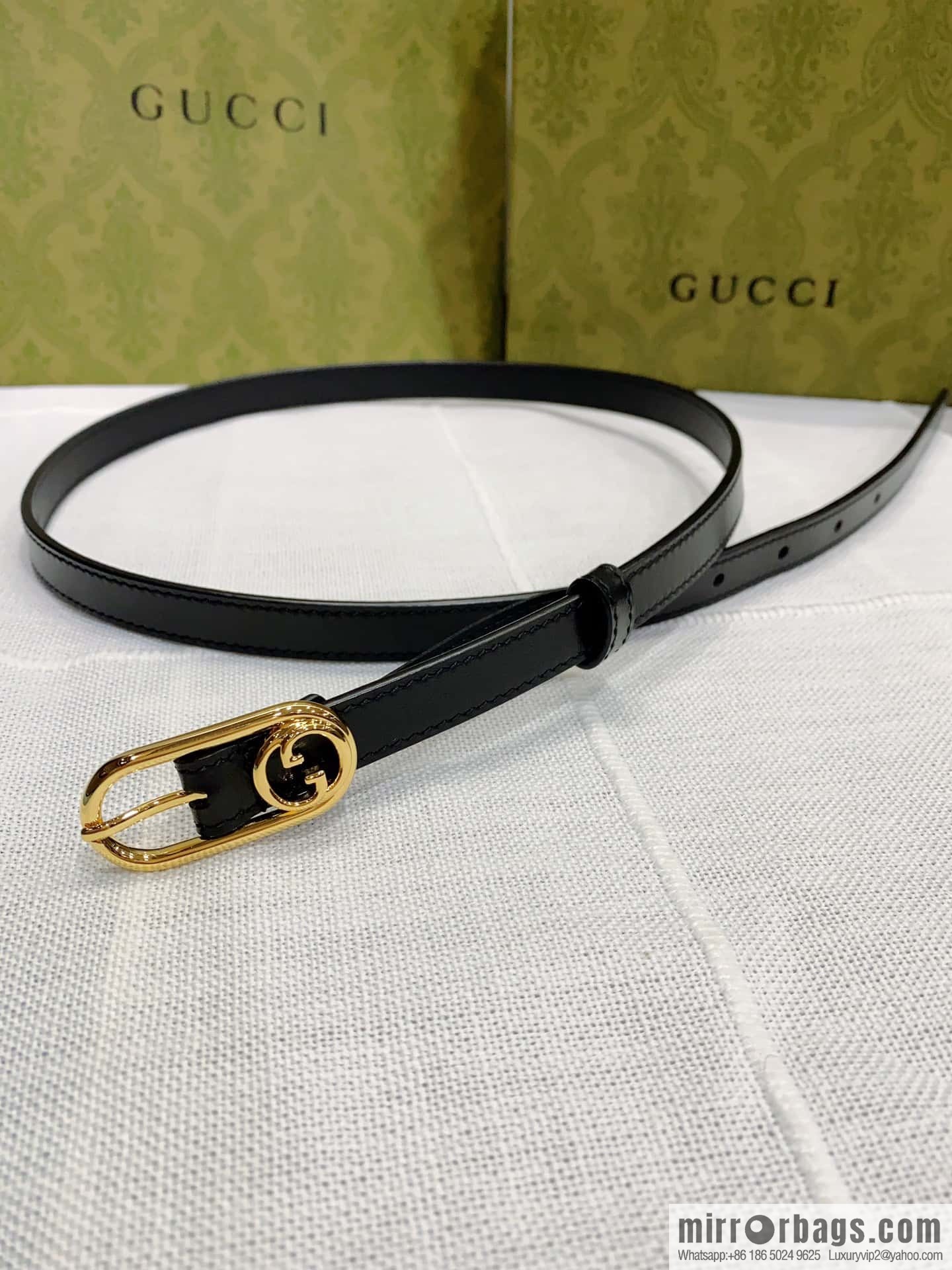 GUCCI slim version, boutique small belt 1.5cm