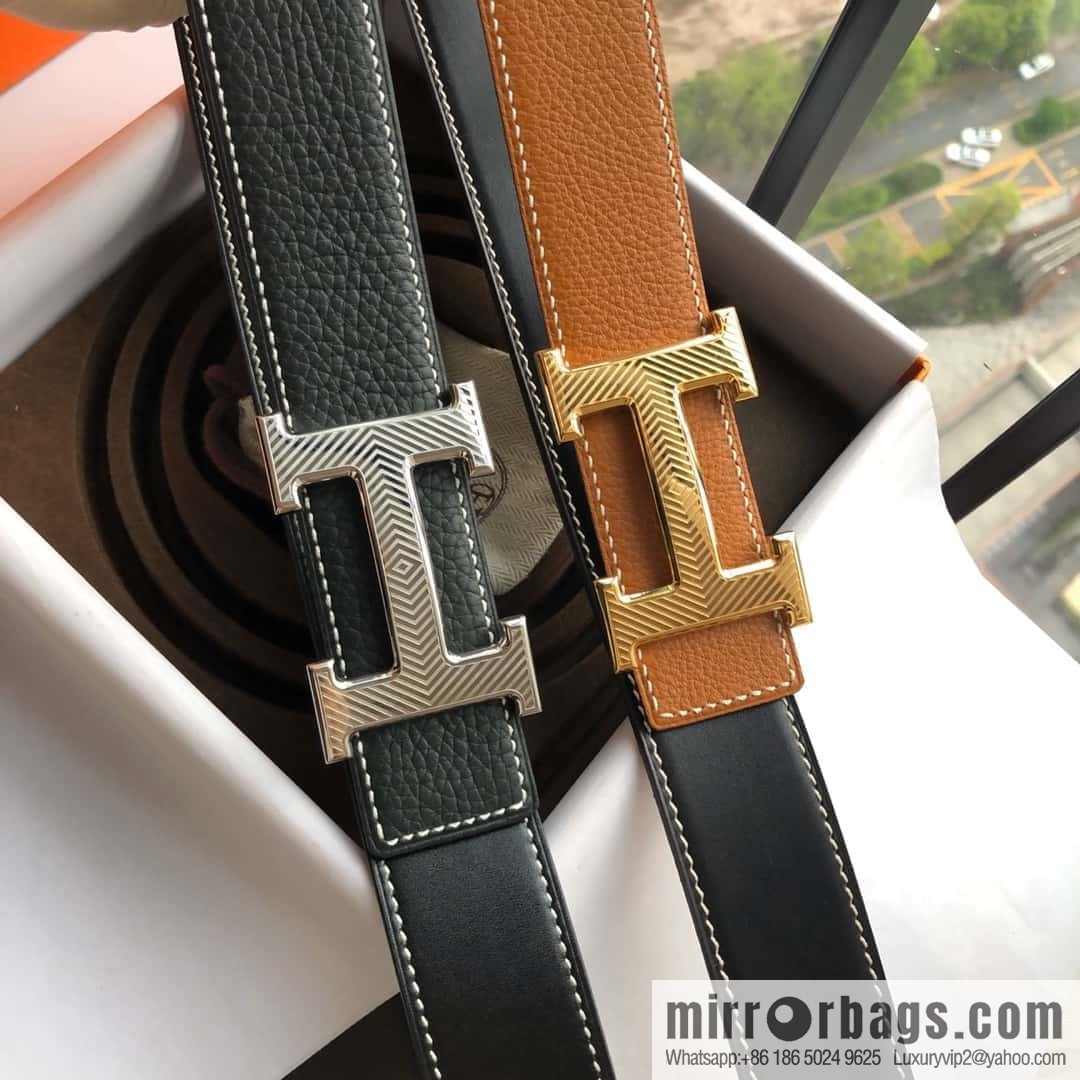 Hermes Hermes, stainless steel pattern buckle, imported selected high-quality leather belt 3.8cm