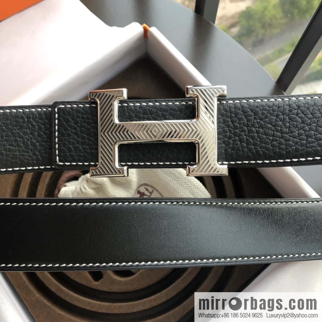 Hermes Hermes, stainless steel pattern buckle, imported selected high-quality leather belt 3.8cm