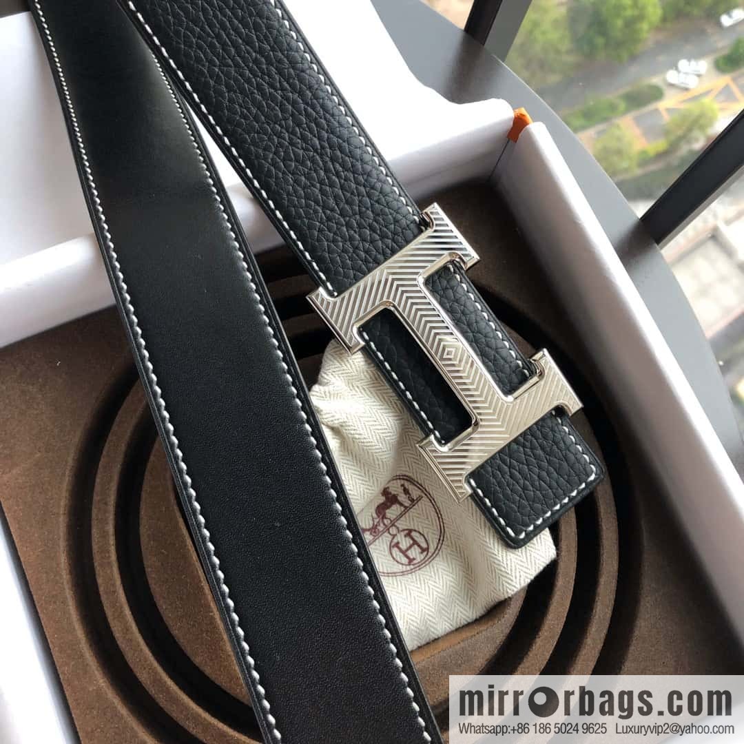 Hermes Hermes, stainless steel pattern buckle, imported selected high-quality leather belt 3.8cm