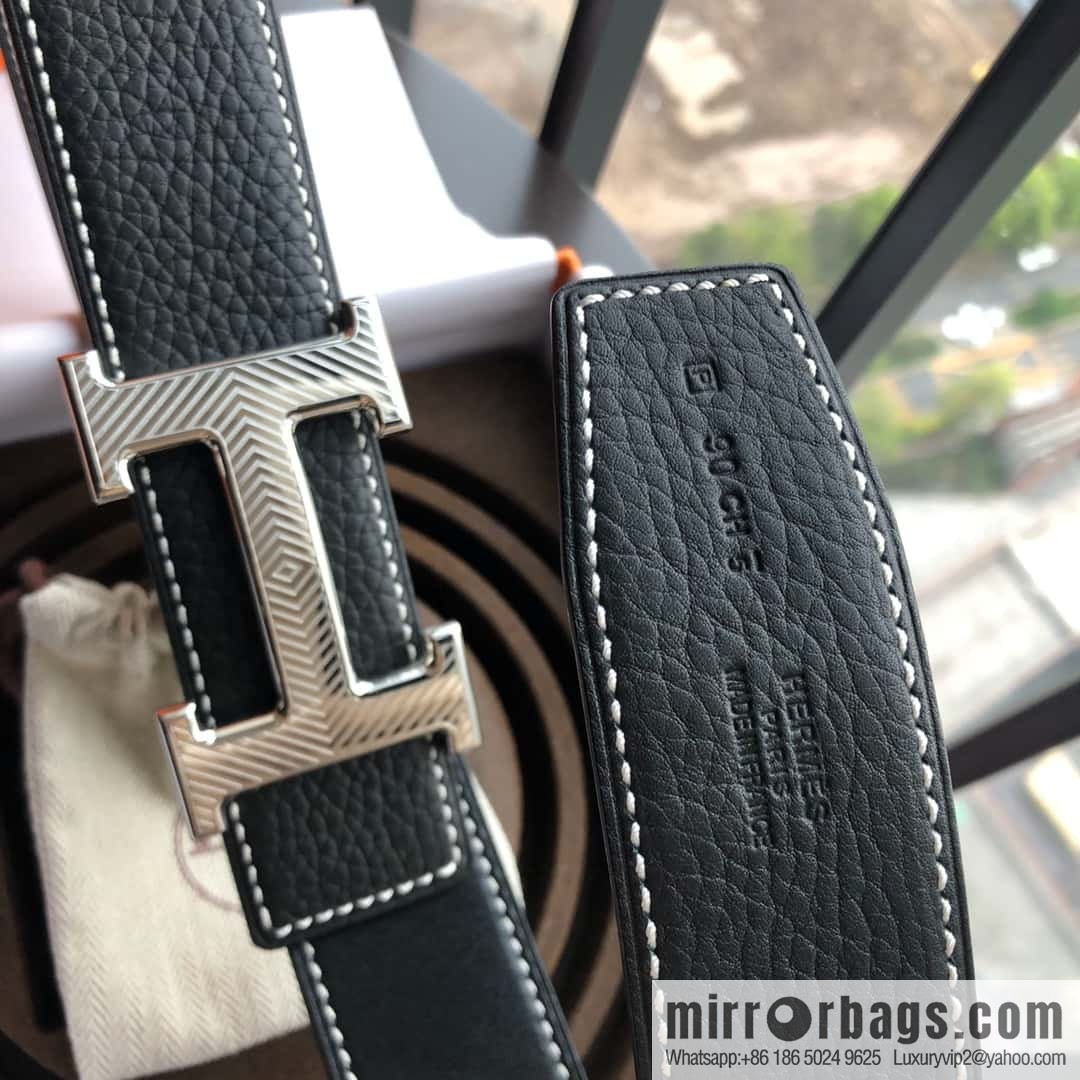 Hermes Hermes, stainless steel pattern buckle, imported selected high-quality leather belt 3.8cm
