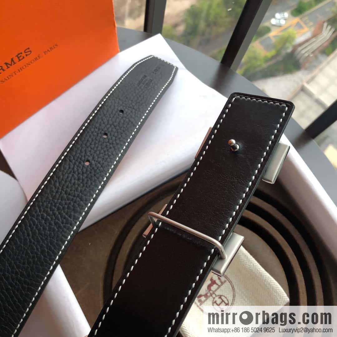 Hermes Hermes, stainless steel pattern buckle, imported selected high-quality leather belt 3.8cm
