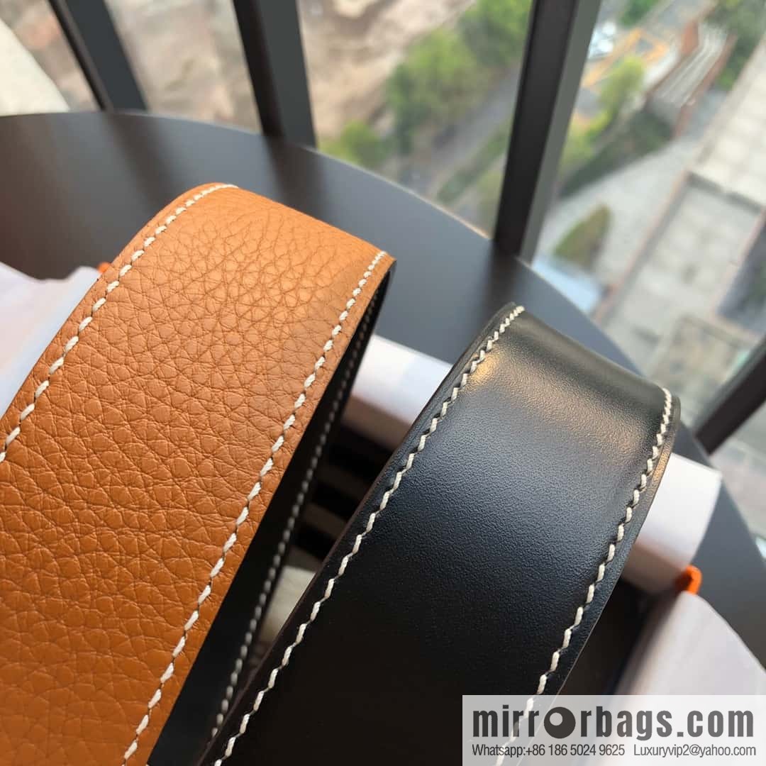 Hermes Hermes, stainless steel pattern buckle, imported selected high-quality leather belt 3.8cm