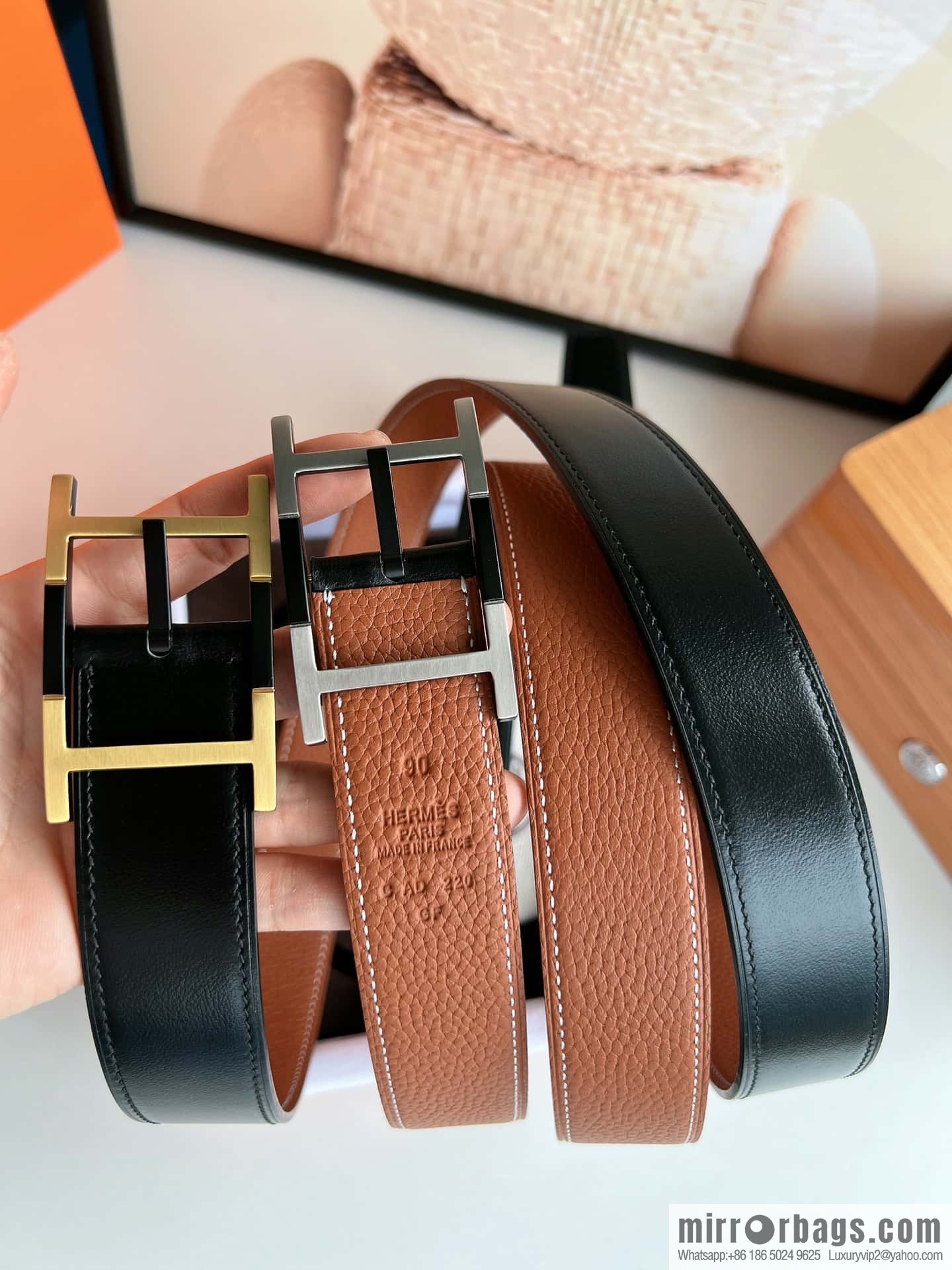 Hermes Nathan 32 PVD Double Sided Belt 32mm