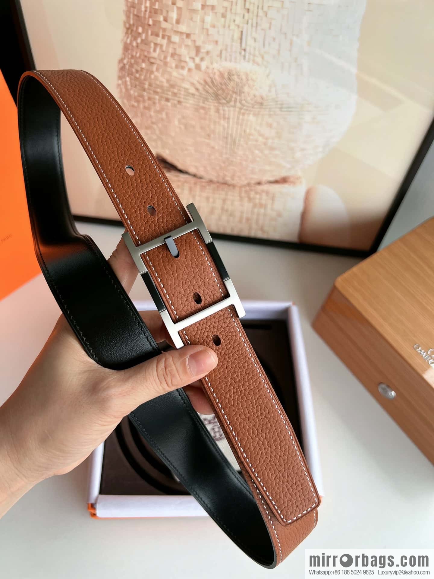 Hermes Nathan 32 PVD Double Sided Belt 32mm