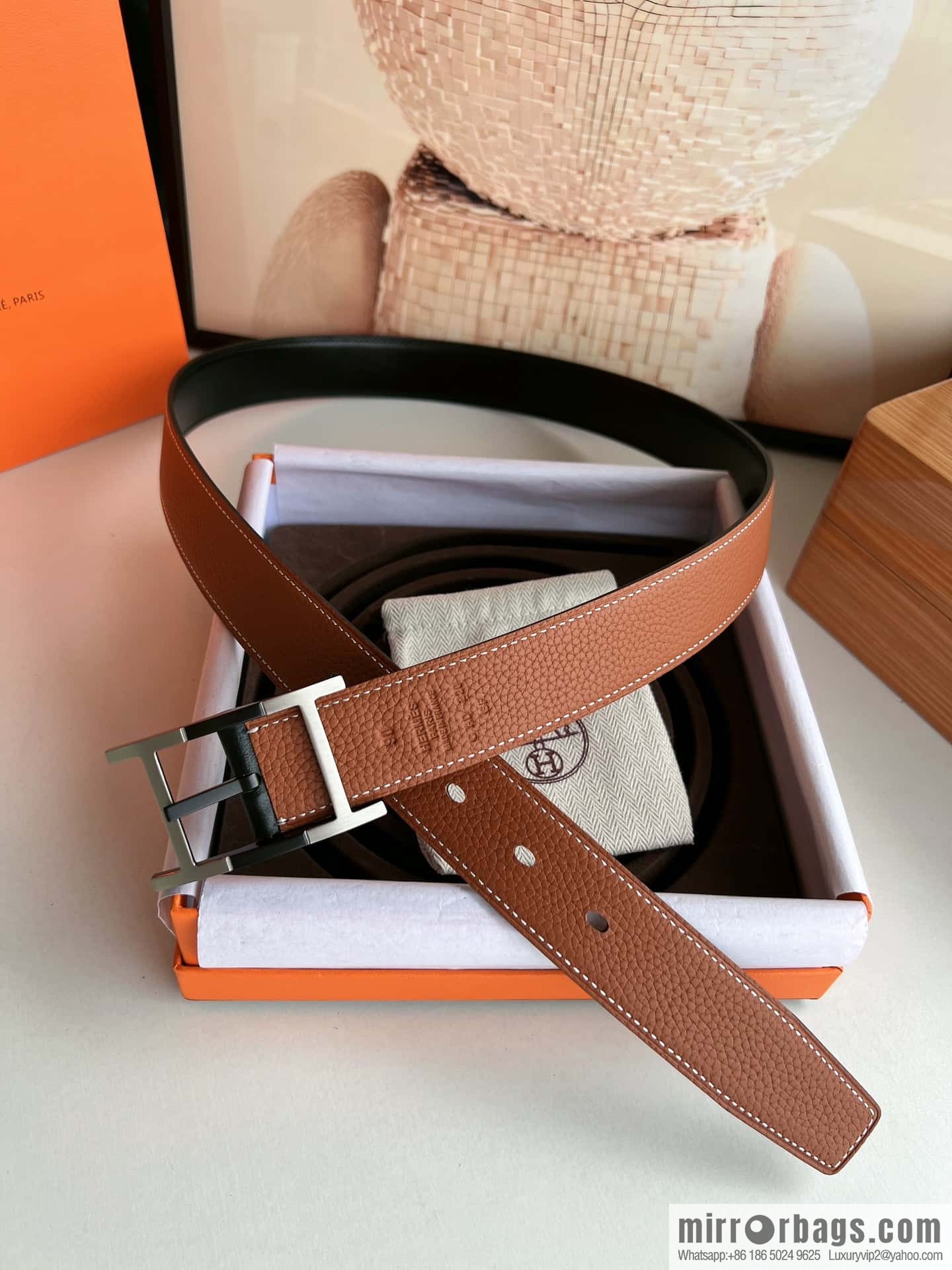 Hermes Nathan 32 PVD Double Sided Belt 32mm