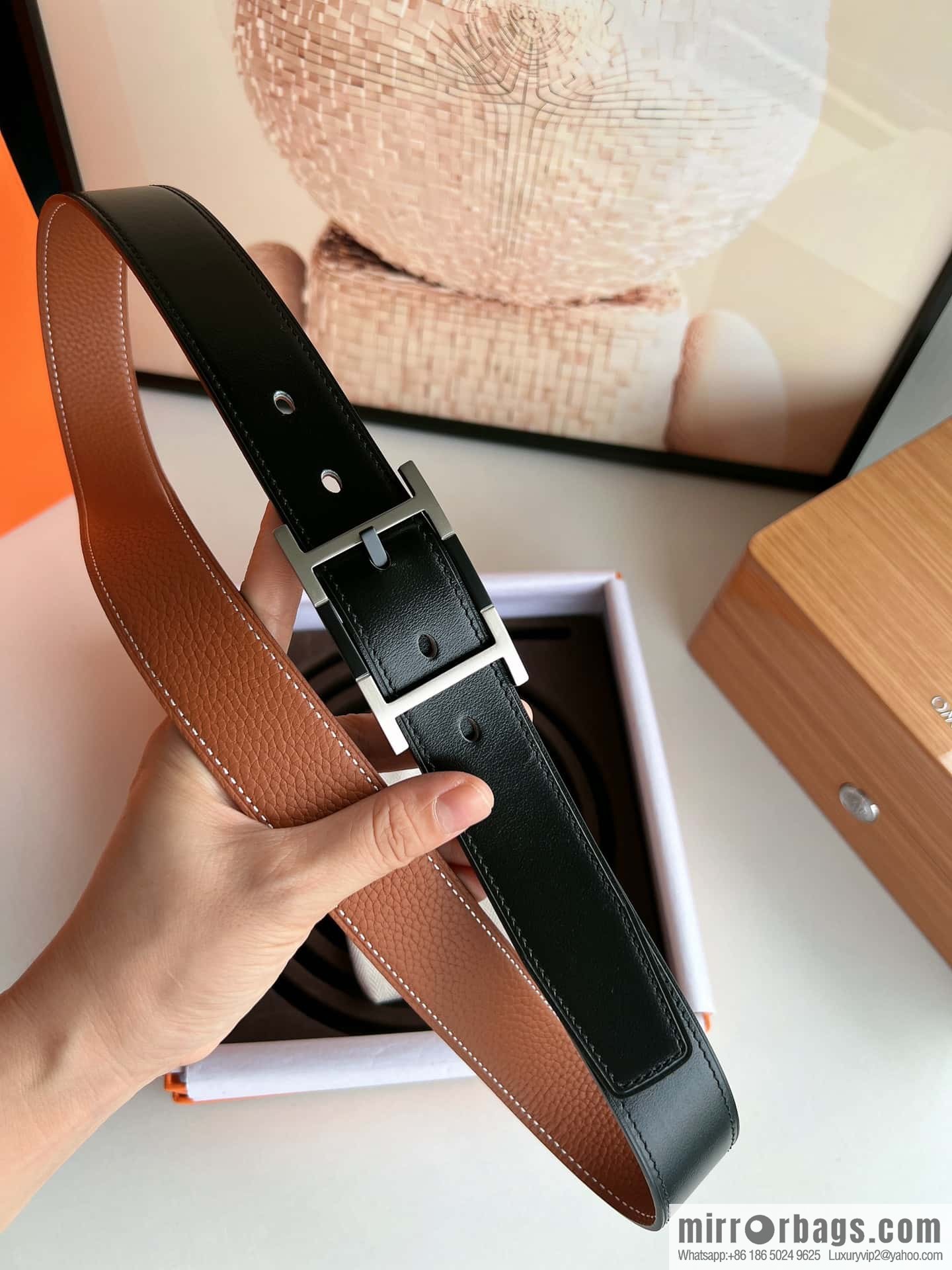 Hermes Nathan 32 PVD Double Sided Belt 32mm