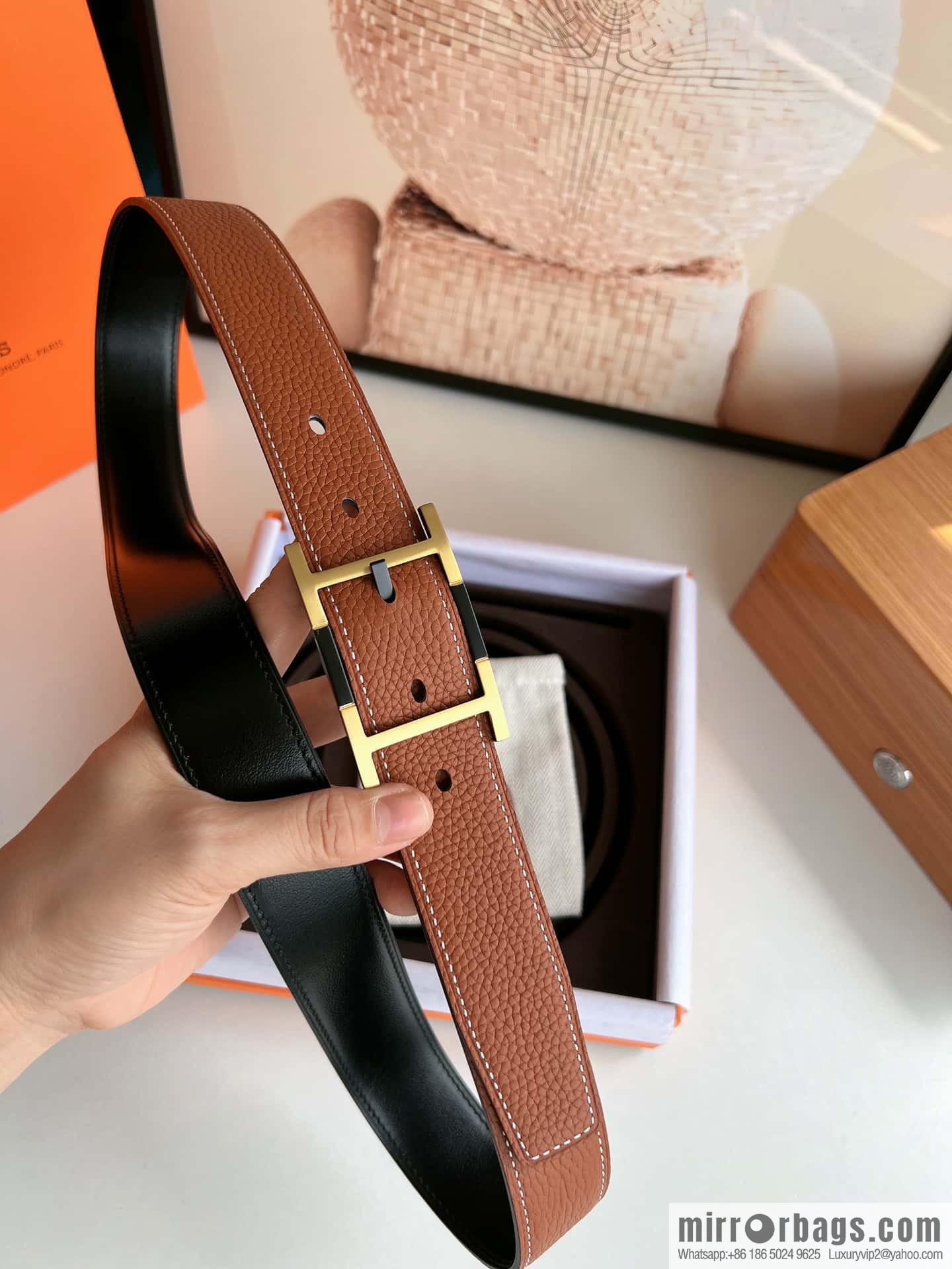 Hermes Nathan 32 PVD Double Sided Belt 32mm