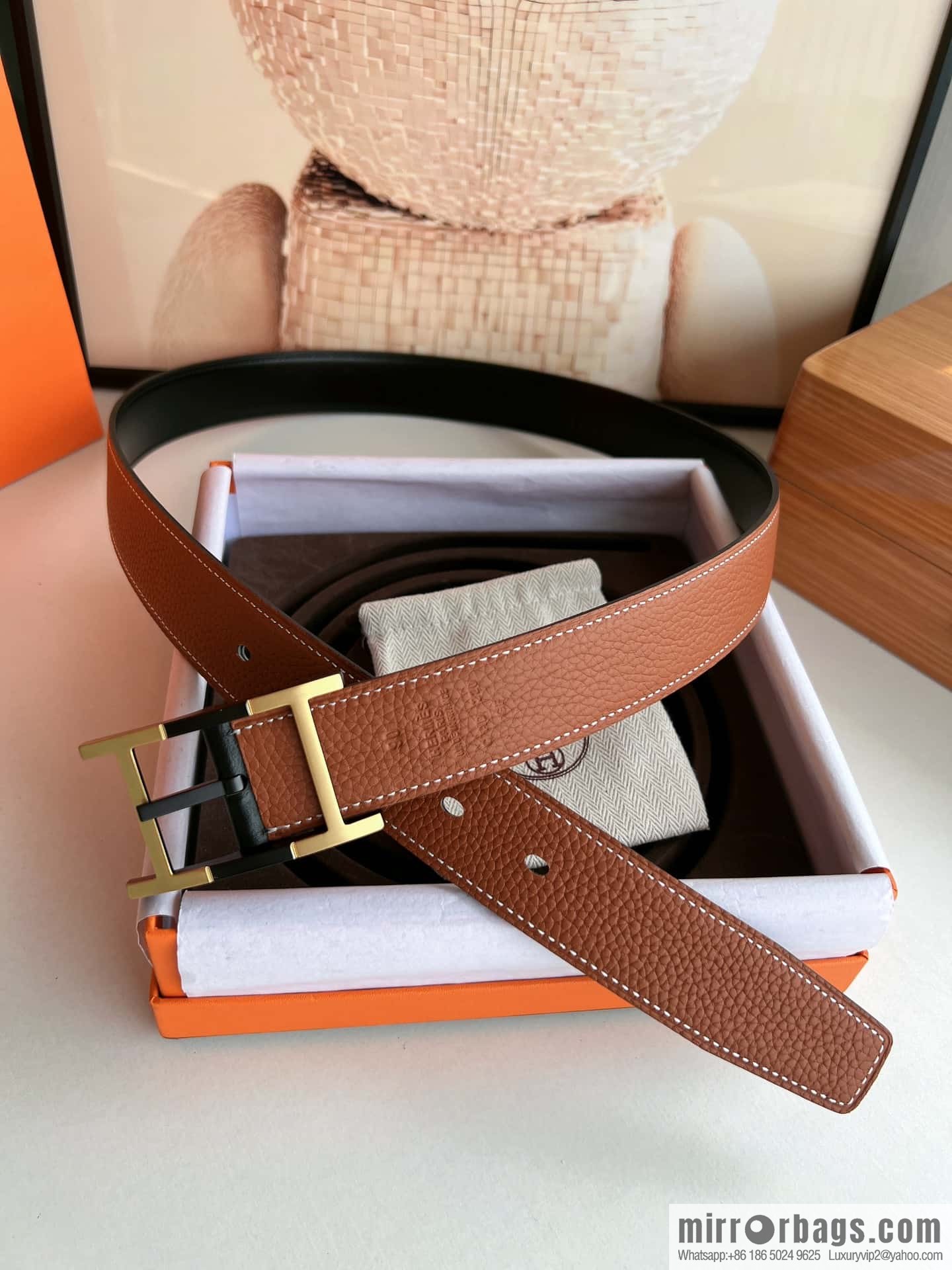 Hermes Nathan 32 PVD Double Sided Belt 32mm