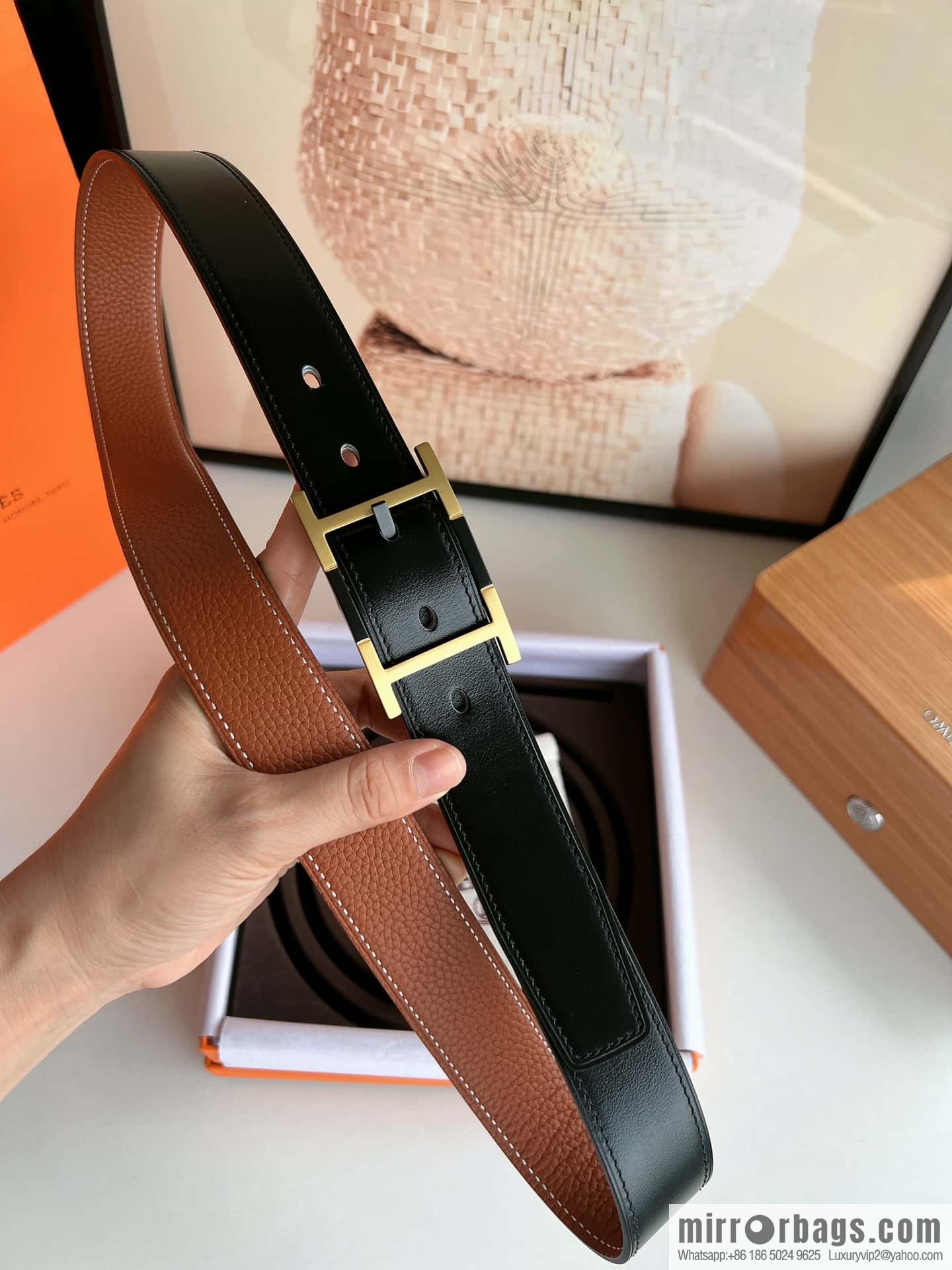 Hermes Nathan 32 PVD Double Sided Belt 32mm