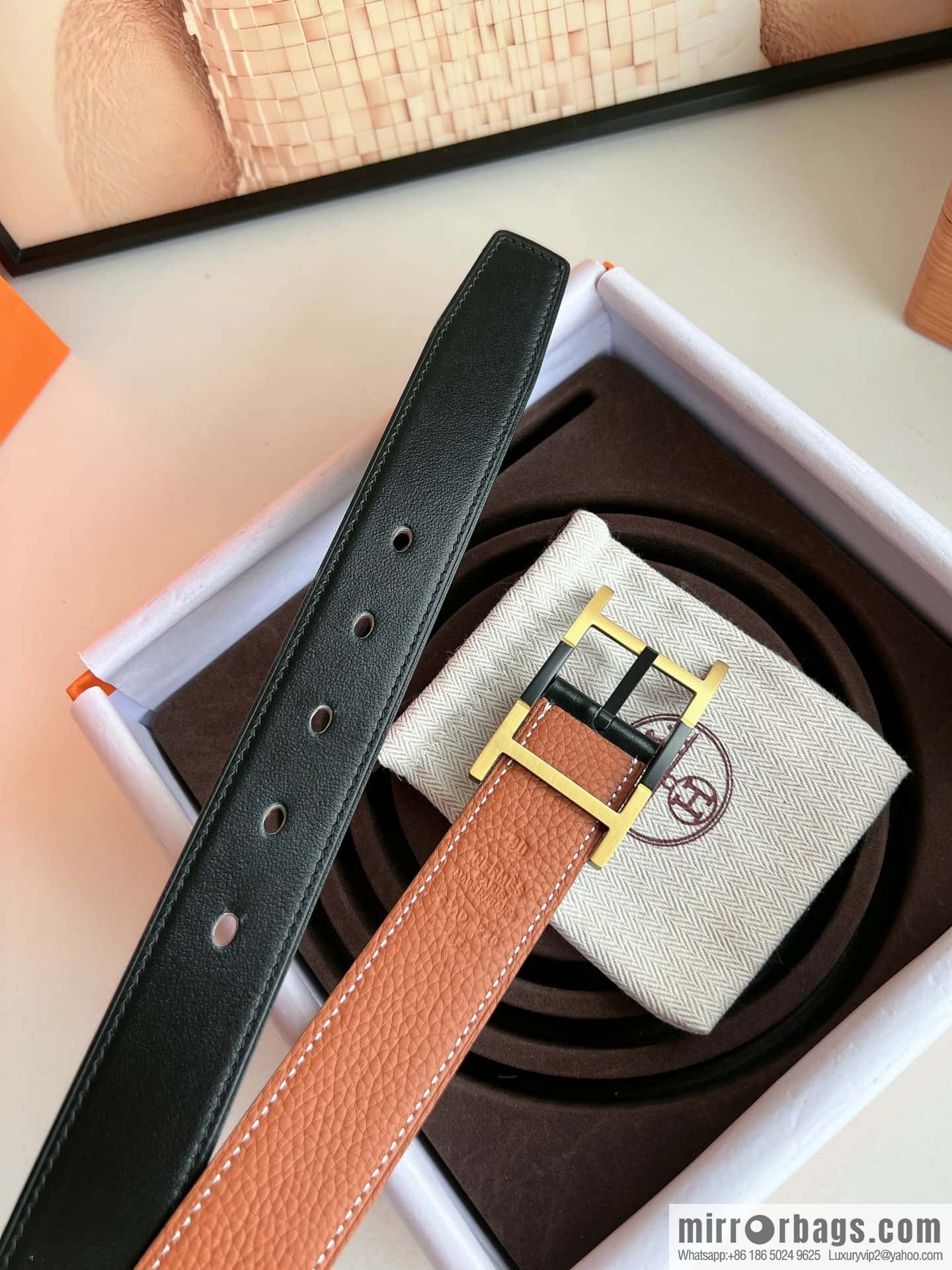 Hermes Nathan 32 PVD Double Sided Belt 32mm