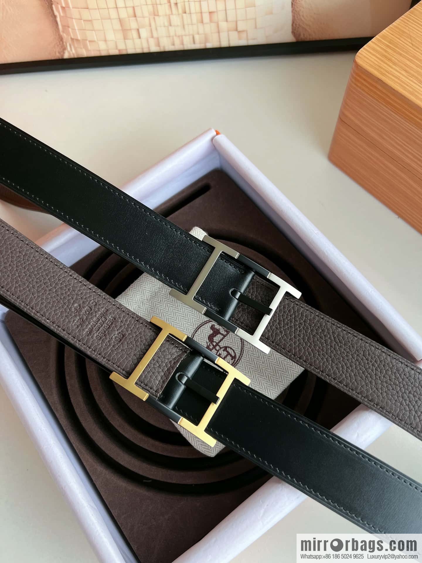 Hermes Nathan 32 PVD Double Sided Belt 32mm