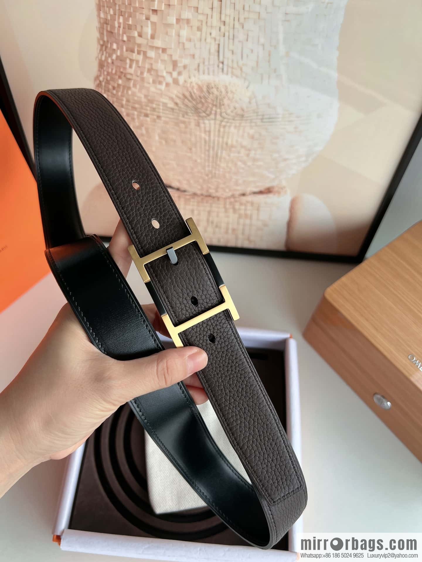 Hermes Nathan 32 PVD Double Sided Belt 32mm