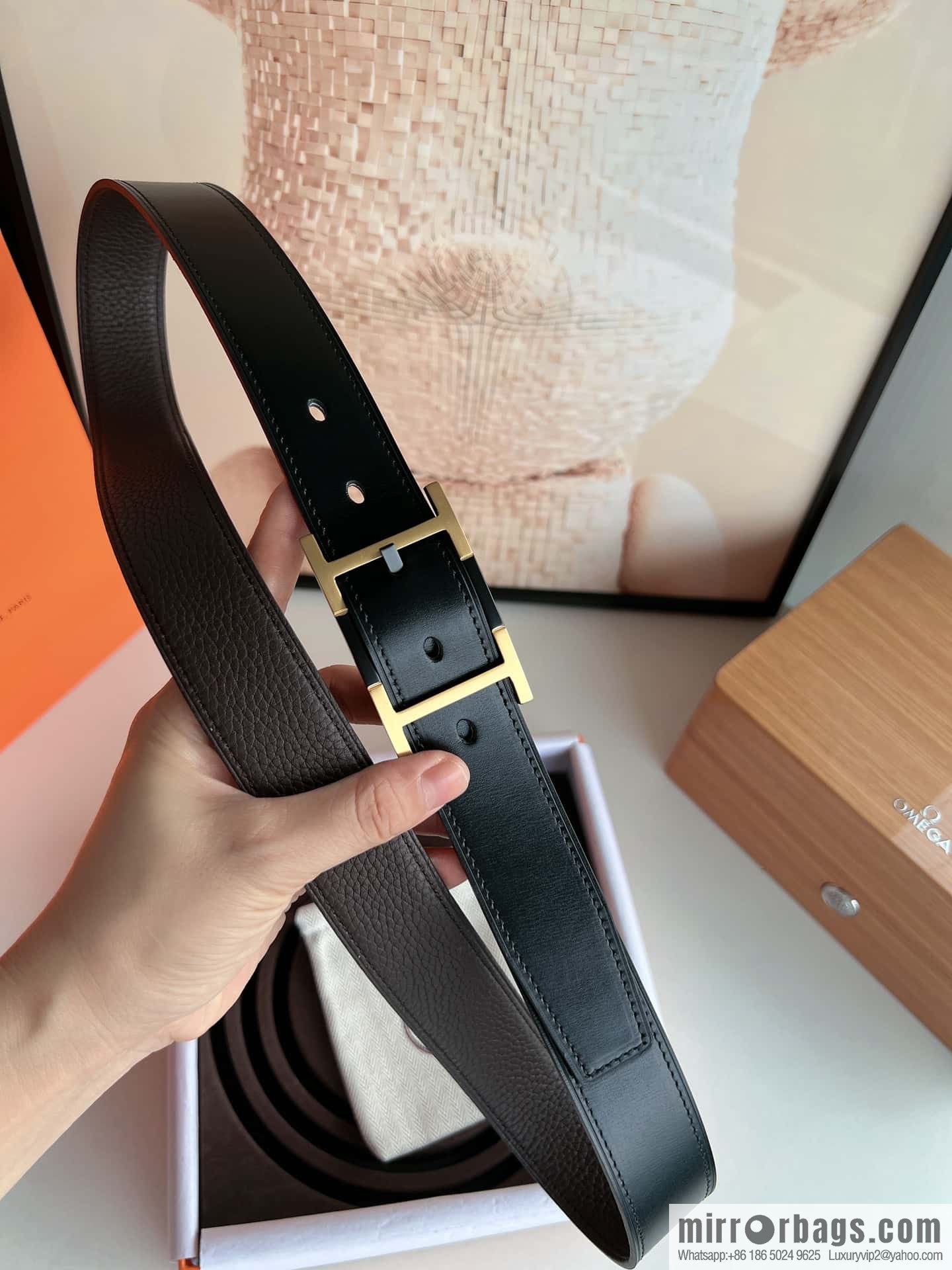 Hermes Nathan 32 PVD Double Sided Belt 32mm