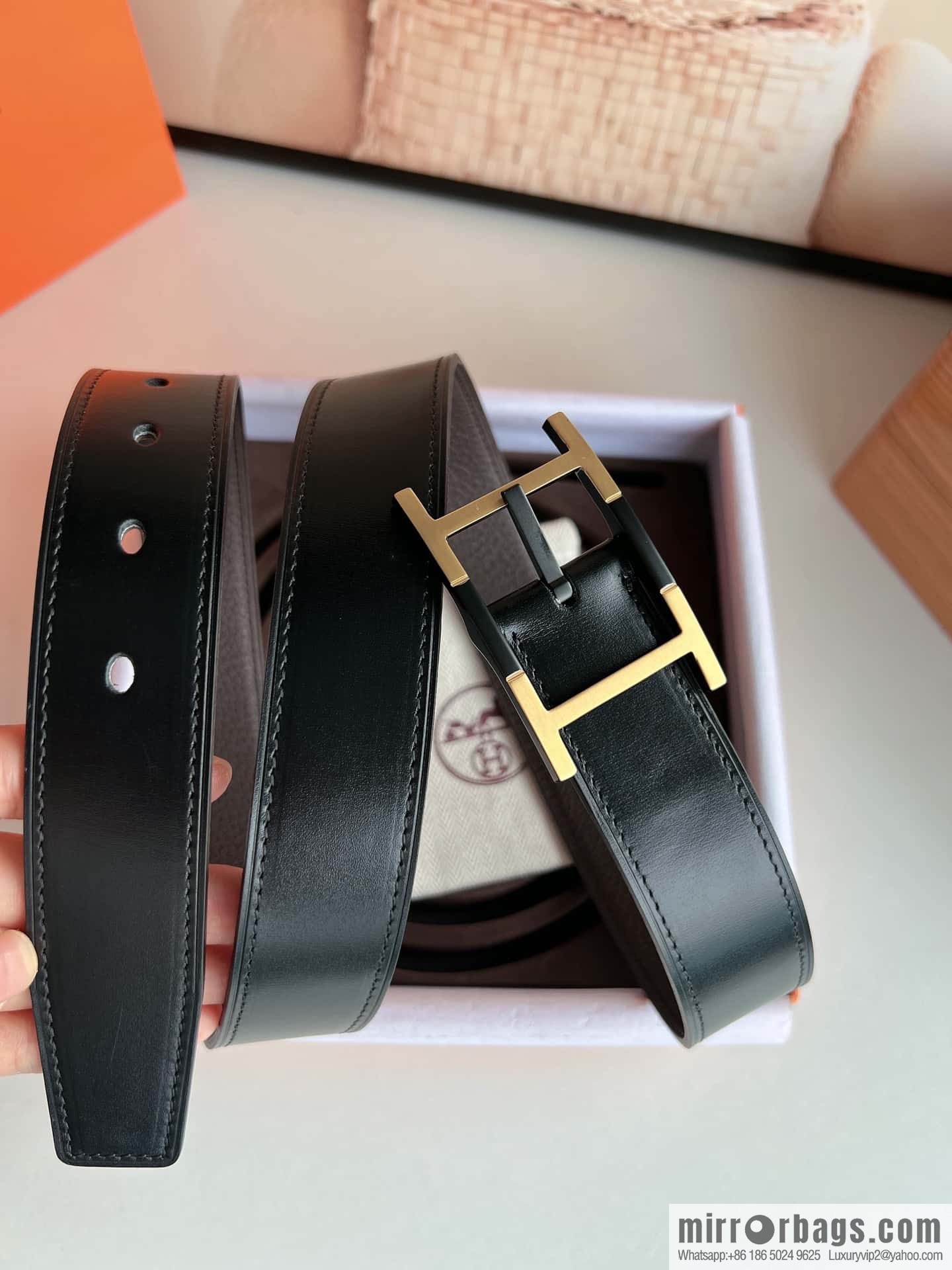 Hermes Nathan 32 PVD Double Sided Belt 32mm