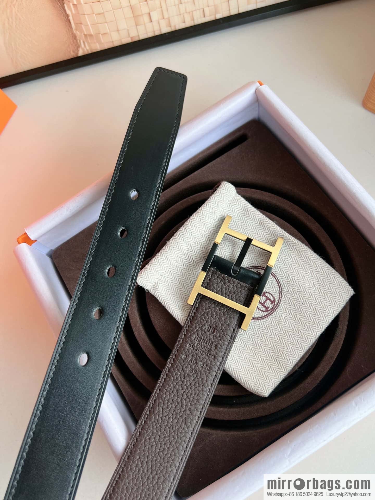 Hermes Nathan 32 PVD Double Sided Belt 32mm