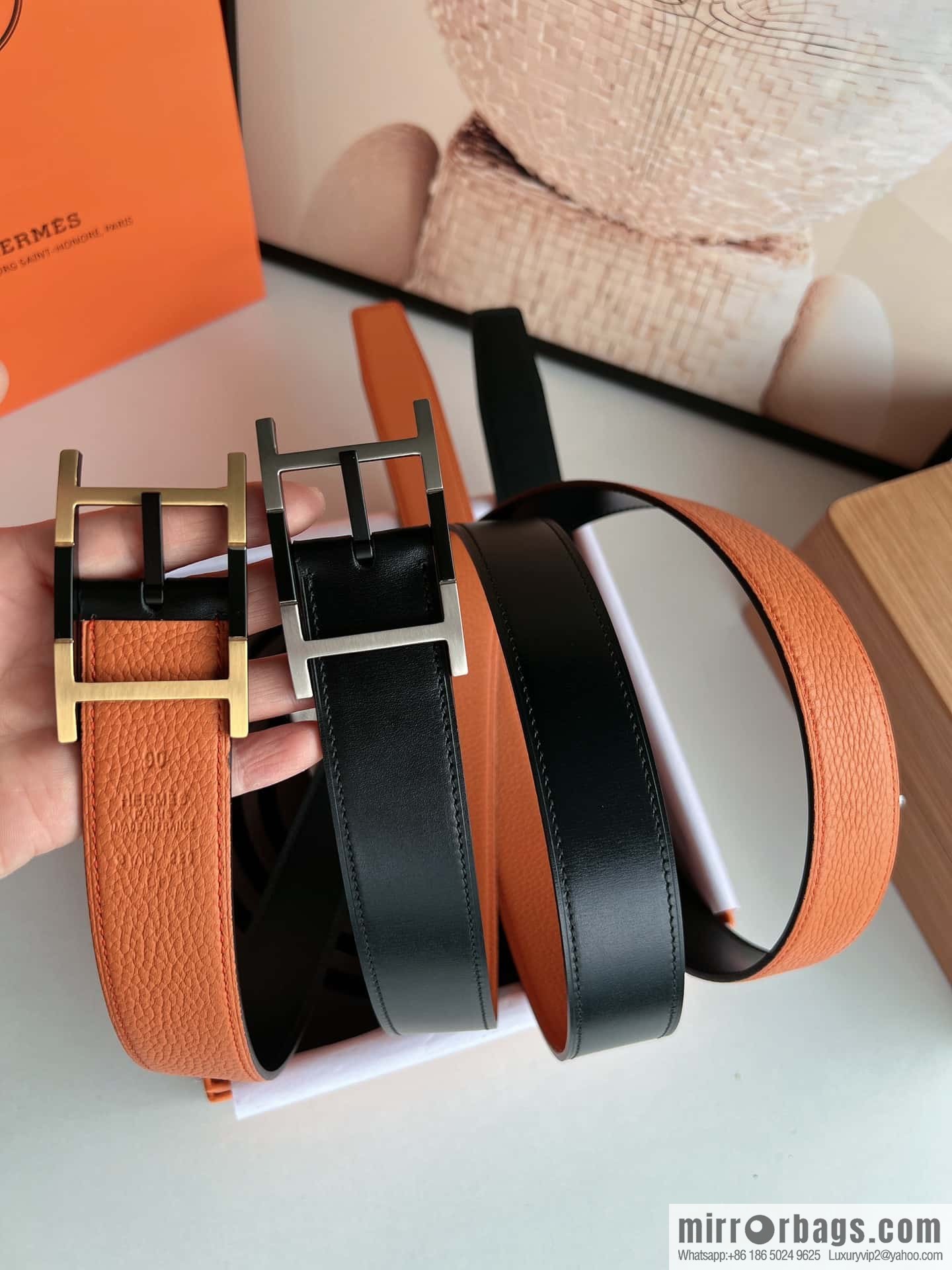 Hermes Nathan 32 PVD Double Sided Belt 32mm