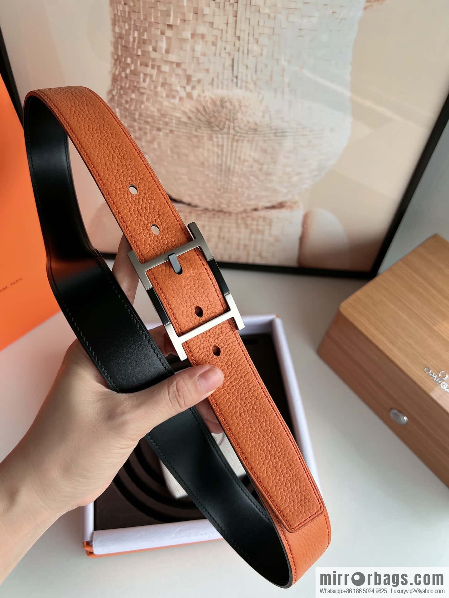 Hermes Nathan 32 PVD Double Sided Belt 32mm