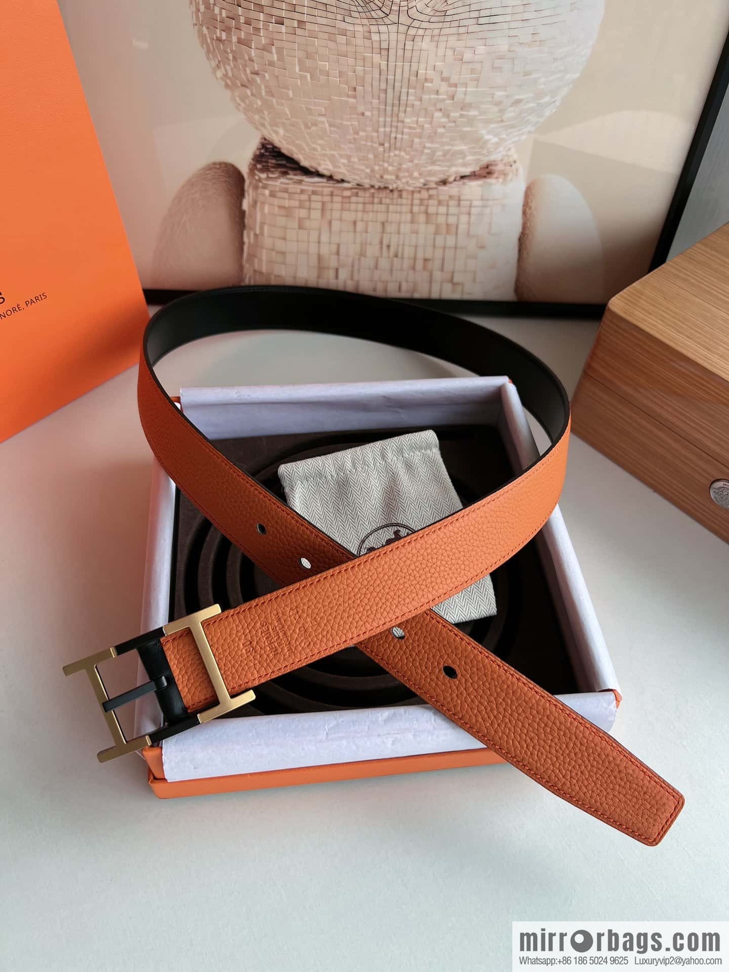 Hermes Nathan 32 PVD Double Sided Belt 32mm