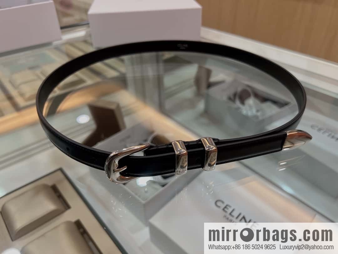 CELINE Celine, Vintage Metal Hardware 1.8cm First Layer Cowhide Belt