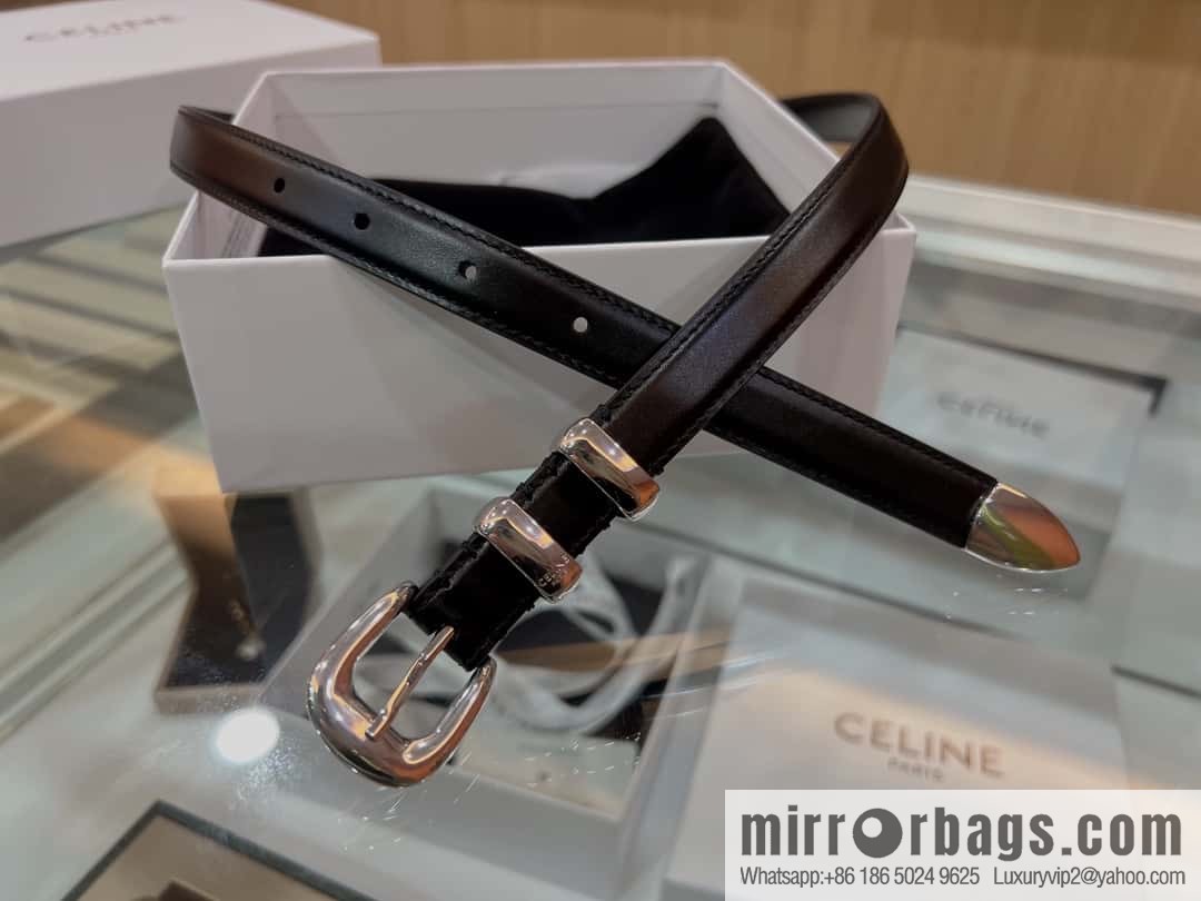 CELINE Celine, Vintage Metal Hardware 1.8cm First Layer Cowhide Belt