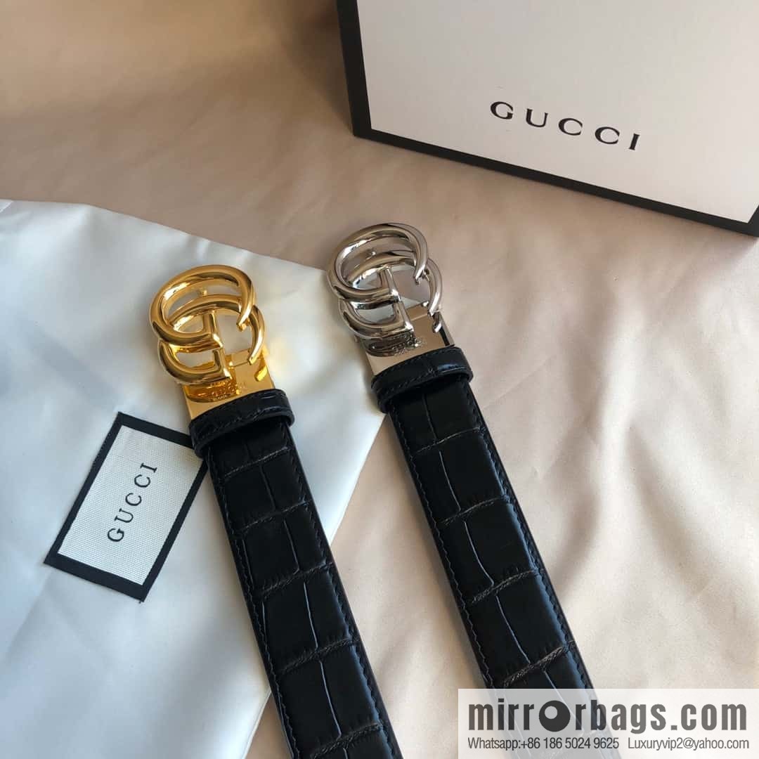GUCCI G rotating metal clip buckle, double-sided external belt 3.5CM