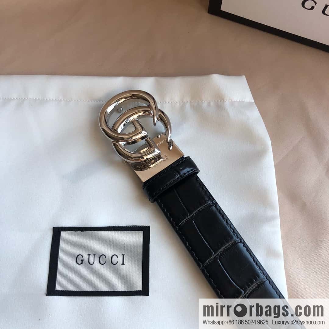 GUCCI G rotating metal clip buckle, double-sided external belt 3.5CM