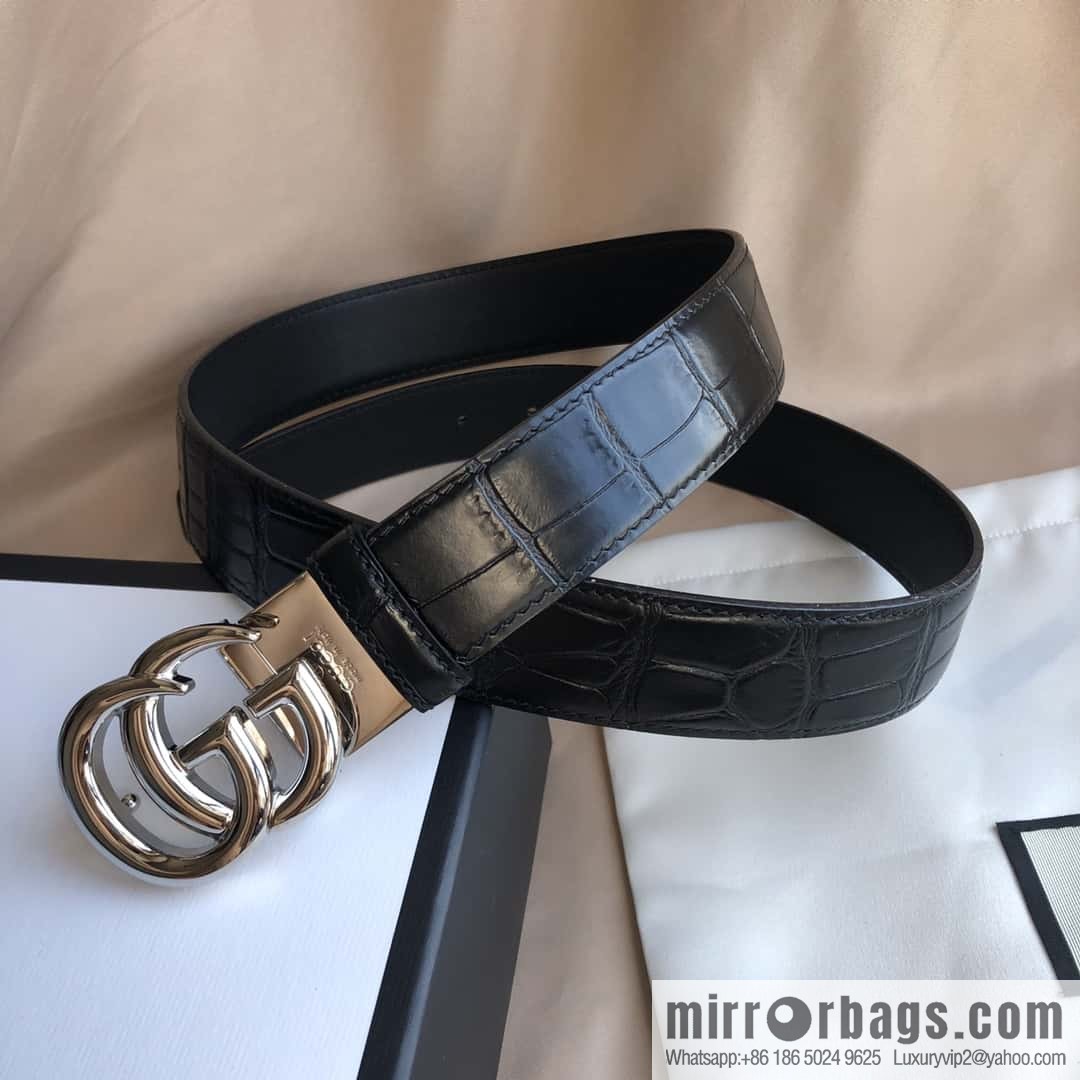GUCCI G rotating metal clip buckle, double-sided external belt 3.5CM