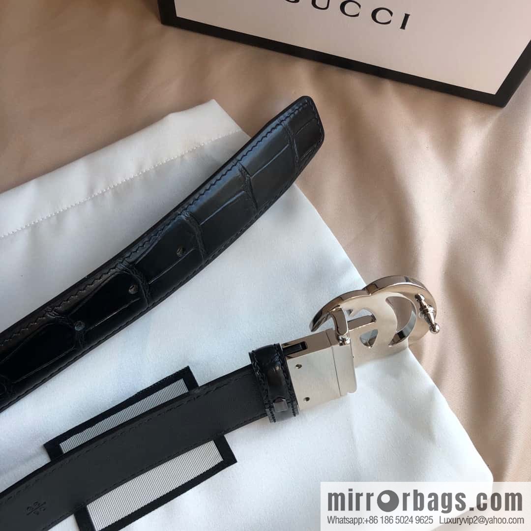 GUCCI G rotating metal clip buckle, double-sided external belt 3.5CM