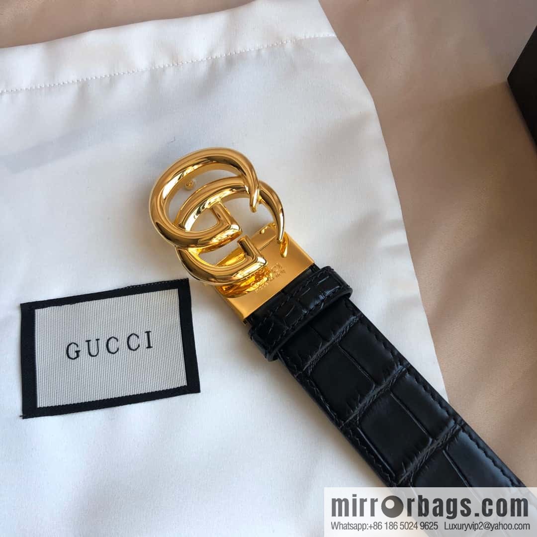 GUCCI G rotating metal clip buckle, double-sided external belt 3.5CM