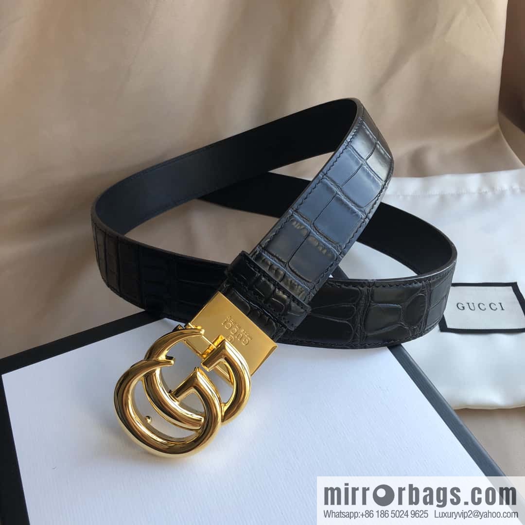 GUCCI G rotating metal clip buckle, double-sided external belt 3.5CM