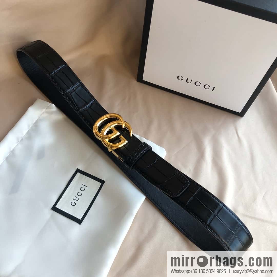 GUCCI G rotating metal clip buckle, double-sided external belt 3.5CM