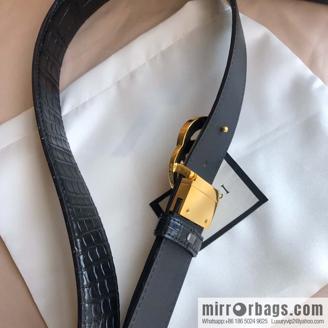 GUCCI G rotating metal clip buckle, double-sided external belt 3.5CM